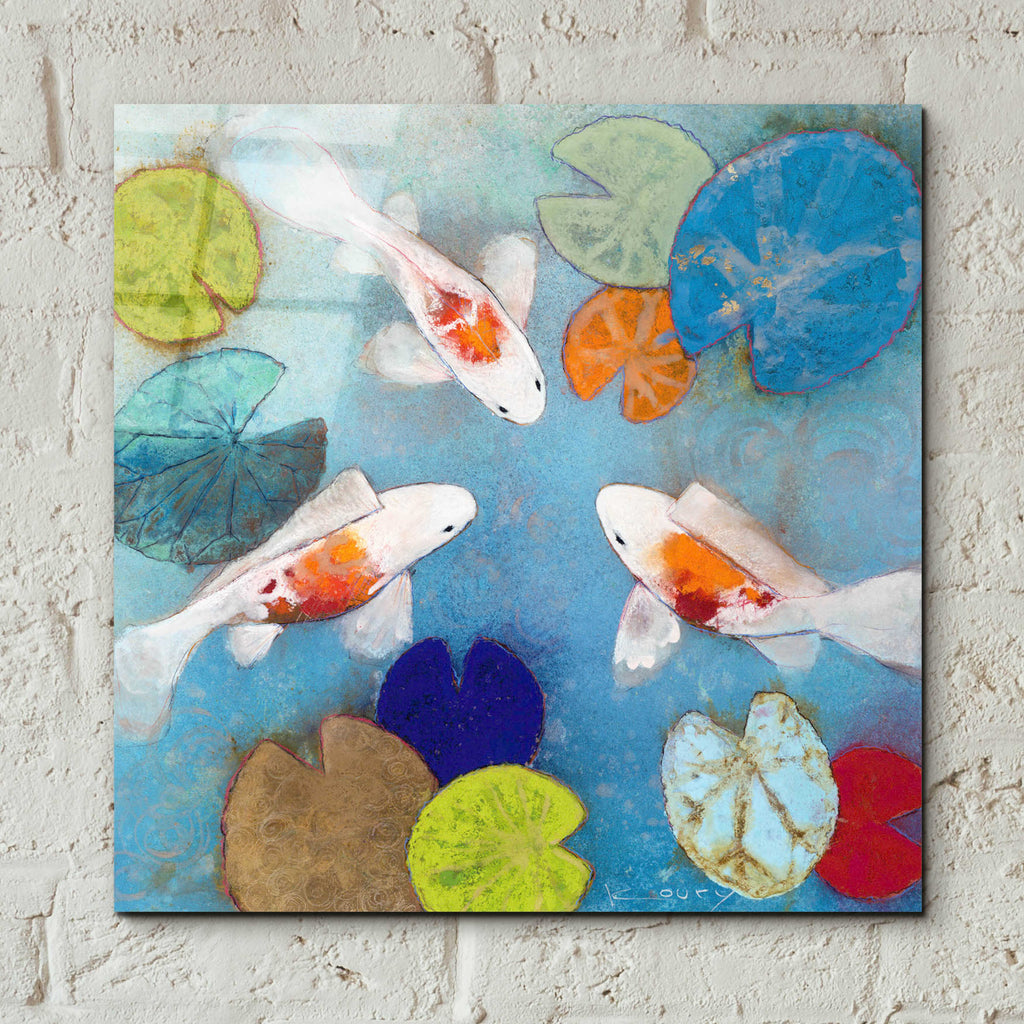 Epic Art 'Koi 2' by Aleah Koury, Acrylic Glass Wall Art,12x12