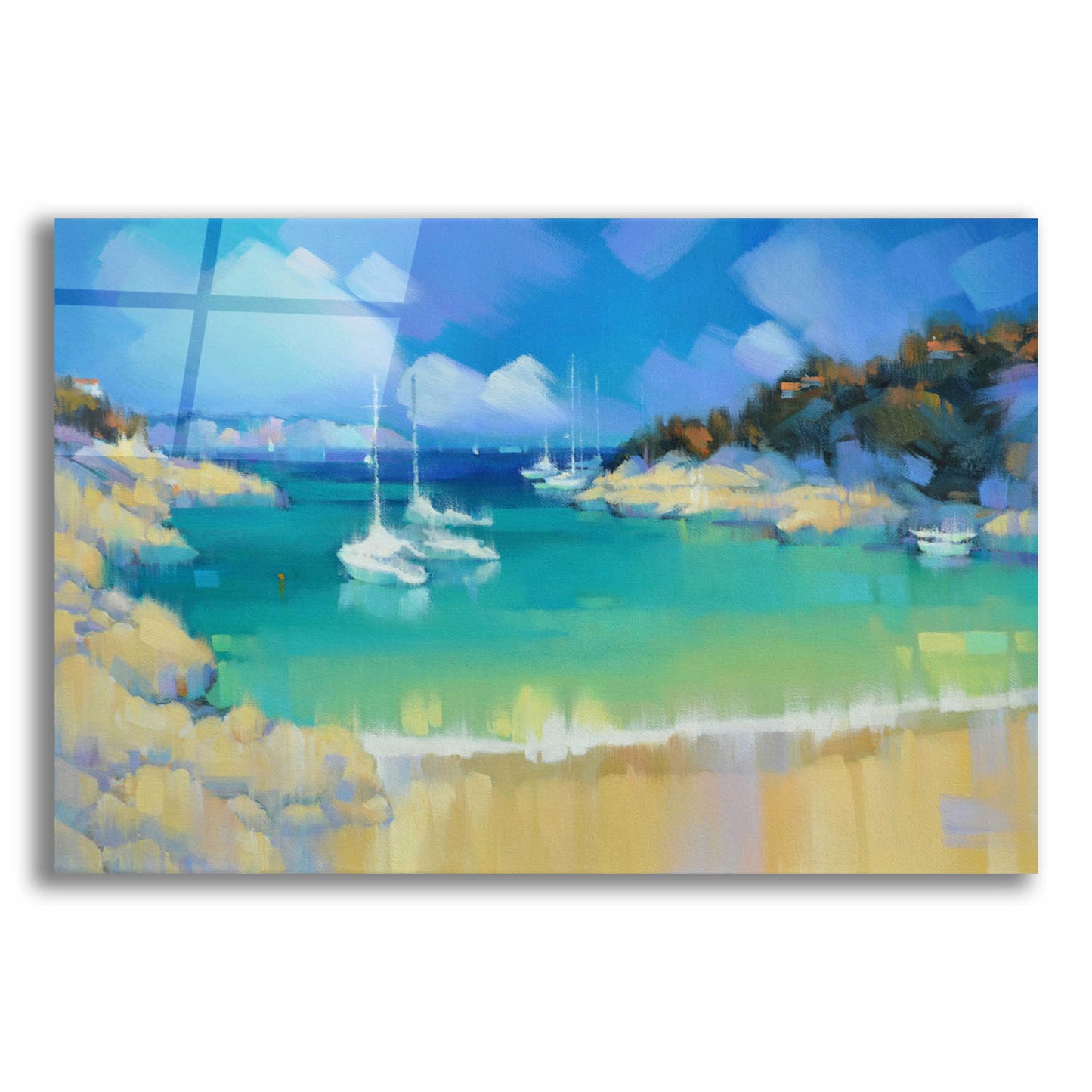 Epic Art 'Cala Llombards IV' by Alex Hook Krioutchkov, Acrylic Glass Wall Art,16x12