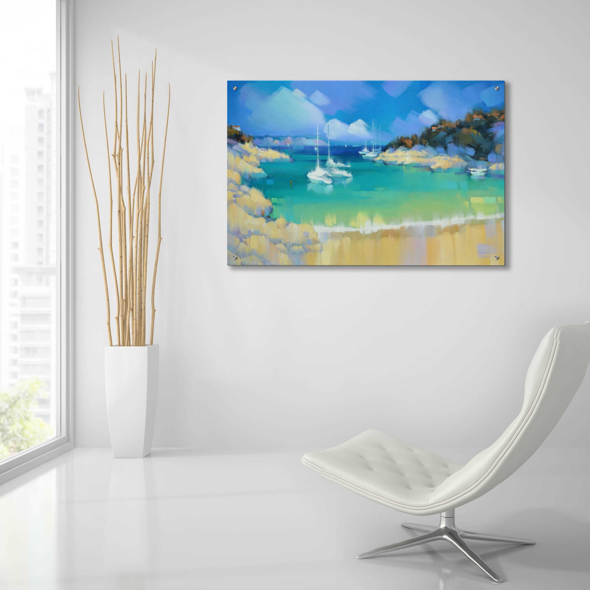 Epic Art 'Cala Llombards IV' by Alex Hook Krioutchkov, Acrylic Glass Wall Art,36x24