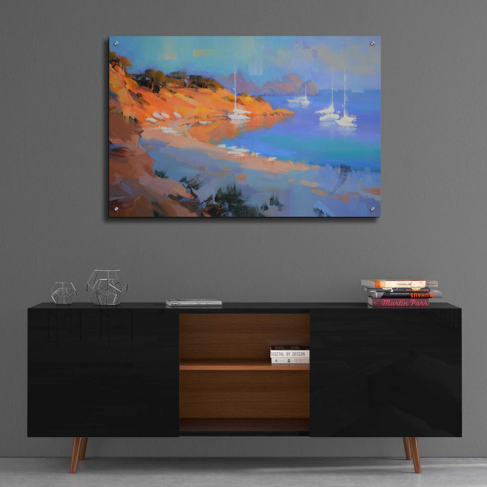 Epic Art 'Evening Boats' by Alex Hook Krioutchkov, Acrylic Glass Wall Art,36x24