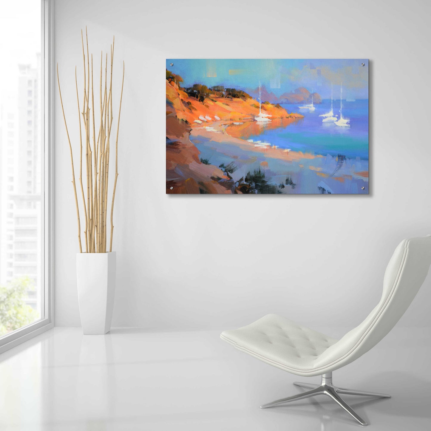 Epic Art 'Evening Boats' by Alex Hook Krioutchkov, Acrylic Glass Wall Art,36x24