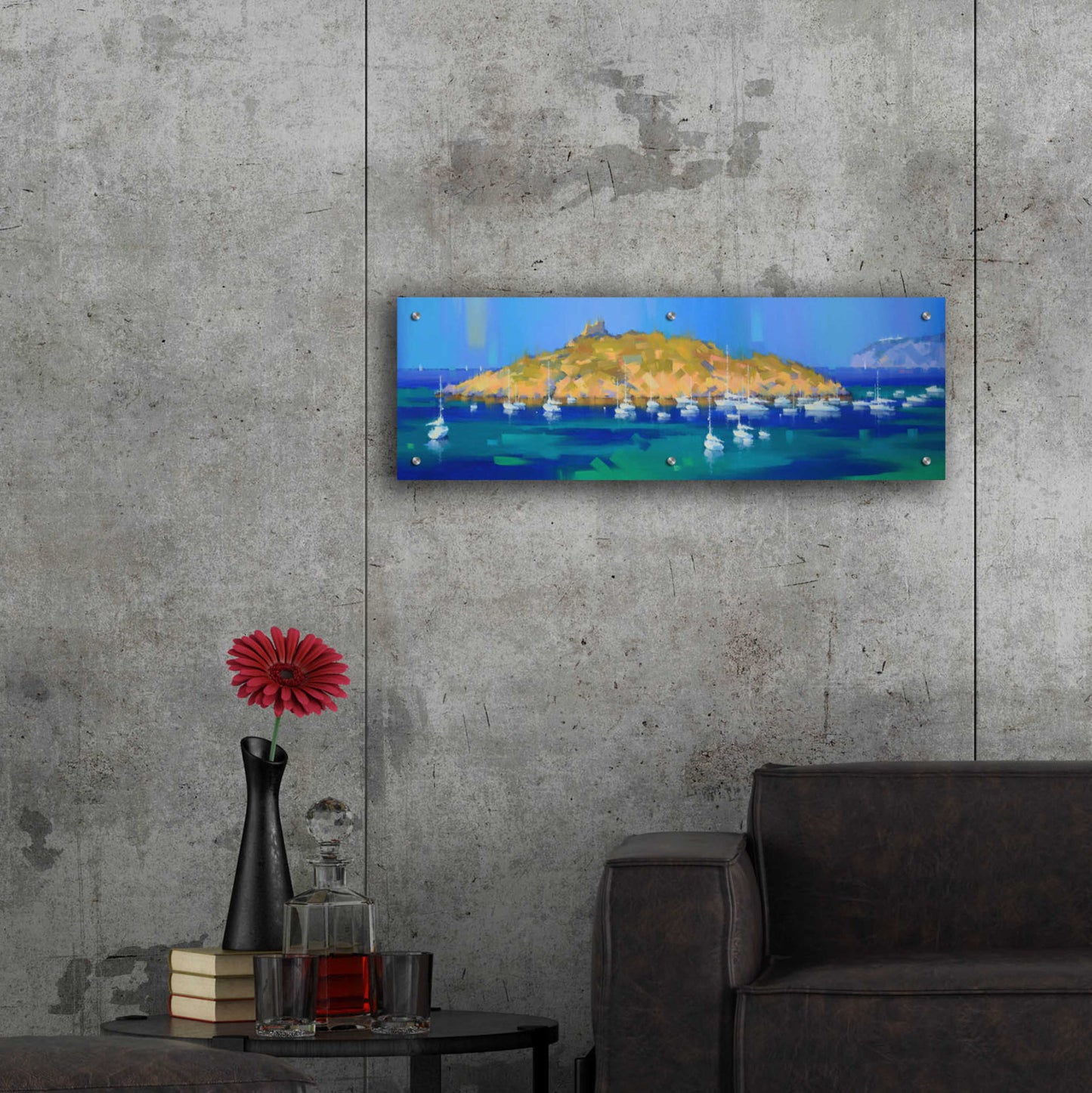 Epic Art 'Island' by Alex Hook Krioutchkov, Acrylic Glass Wall Art,36x12