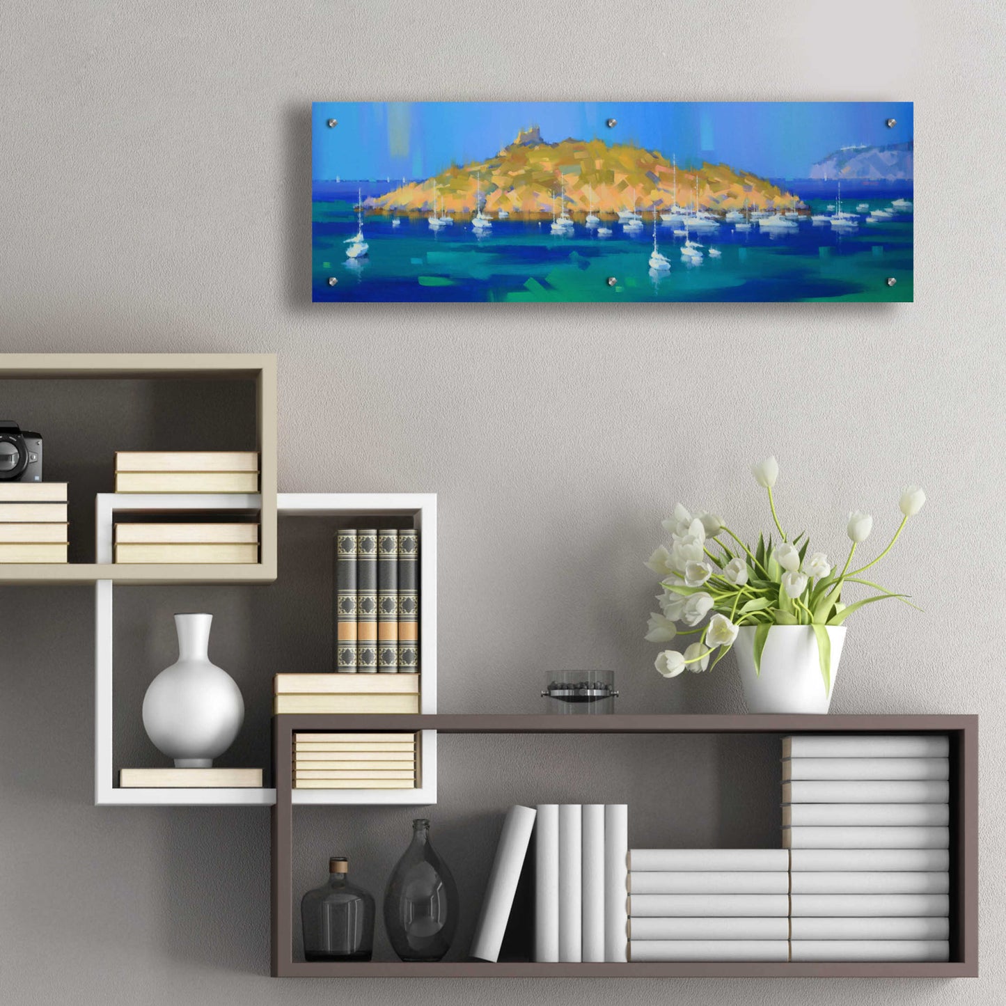 Epic Art 'Island' by Alex Hook Krioutchkov, Acrylic Glass Wall Art,36x12