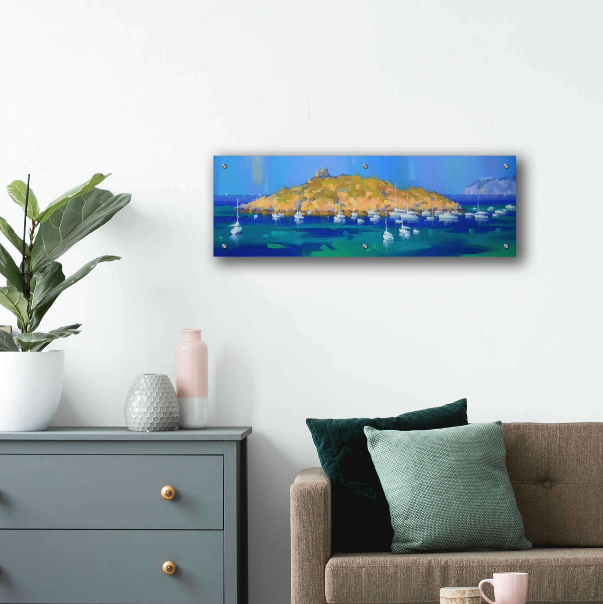 Epic Art 'Island' by Alex Hook Krioutchkov, Acrylic Glass Wall Art,36x12