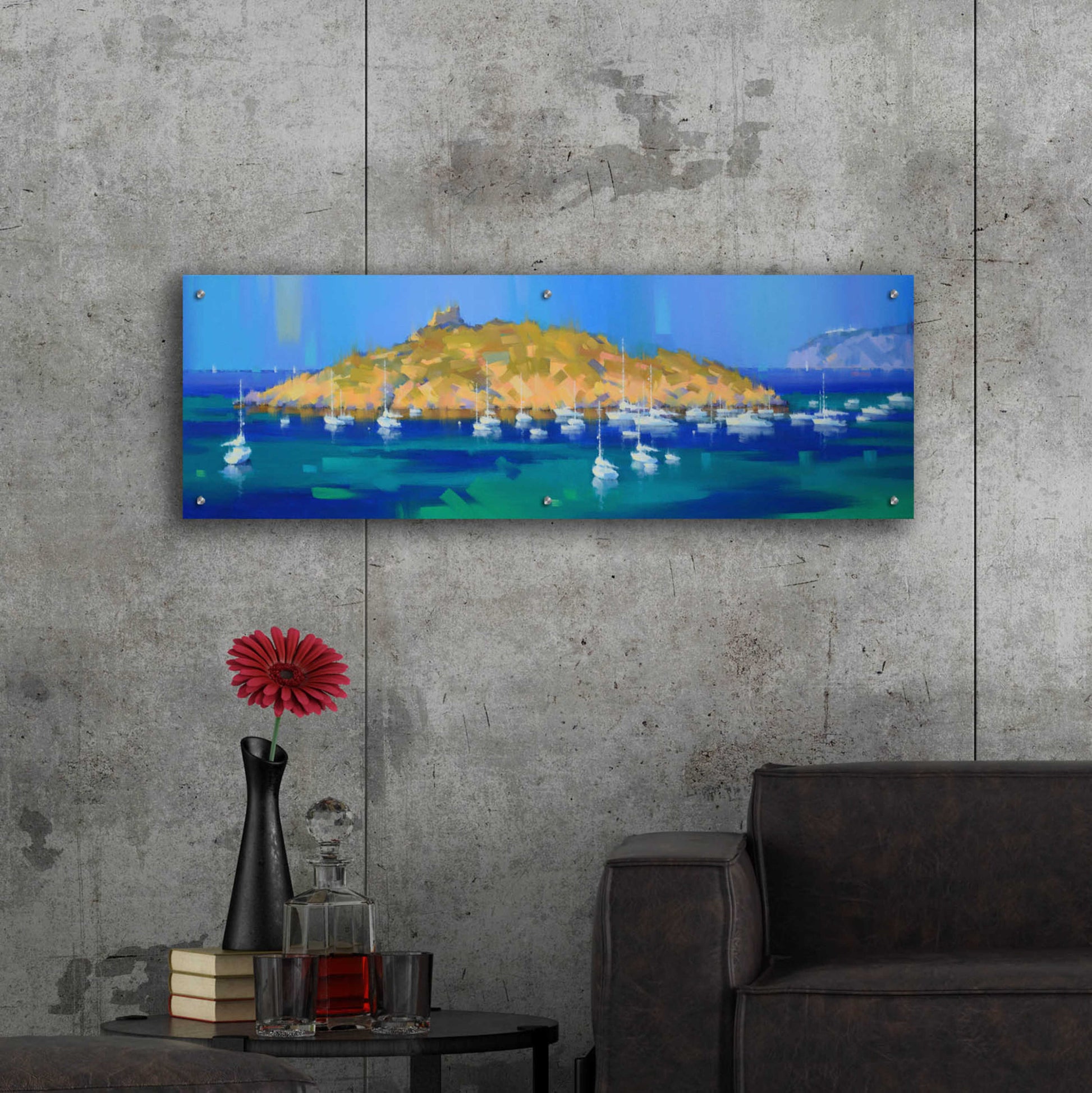 Epic Art 'Island' by Alex Hook Krioutchkov, Acrylic Glass Wall Art,48x16