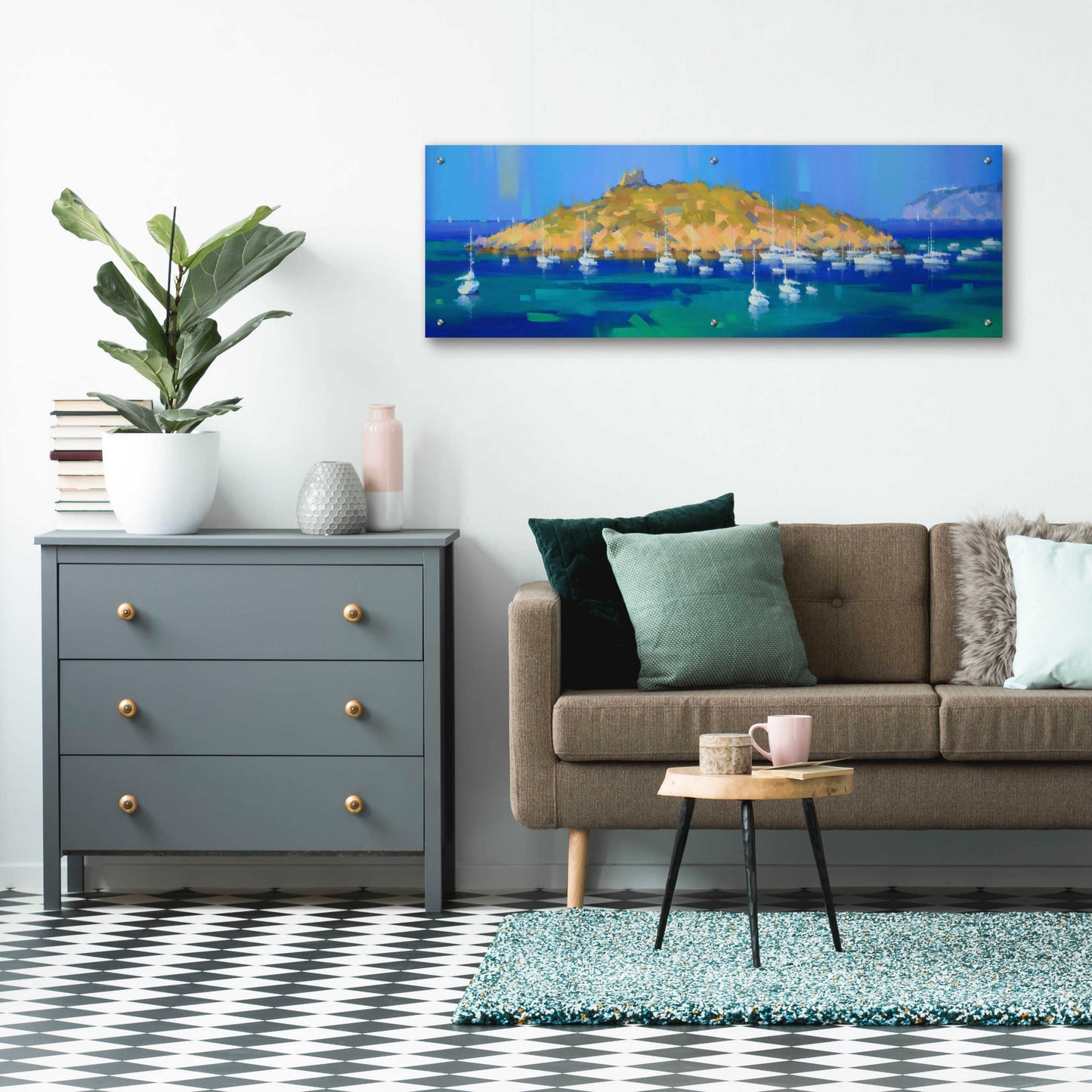 Epic Art 'Island' by Alex Hook Krioutchkov, Acrylic Glass Wall Art,48x16