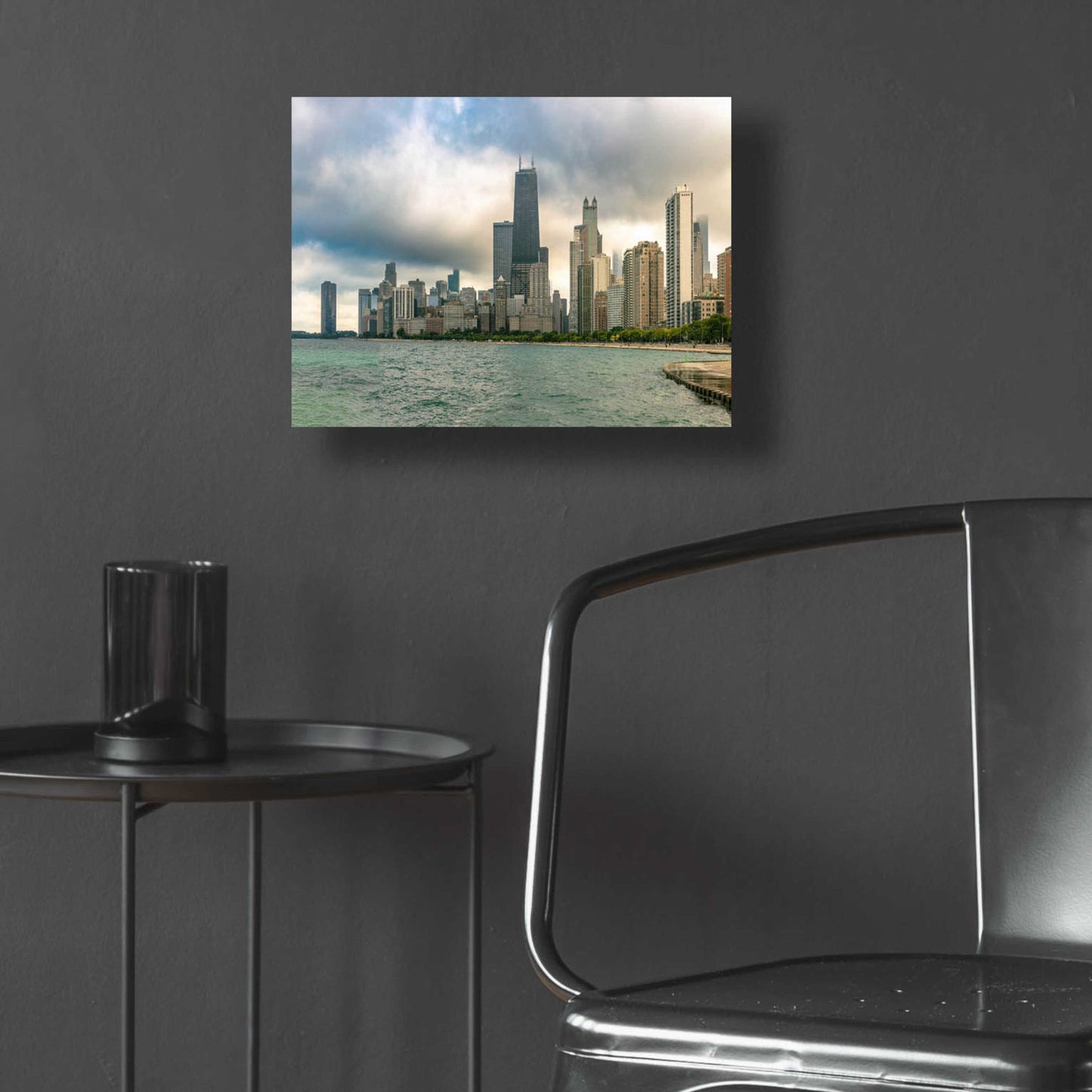 Epic Art 'Cloudy Chicago' by Epic Portfolio, Acrylic Glass Wall Art,16x12