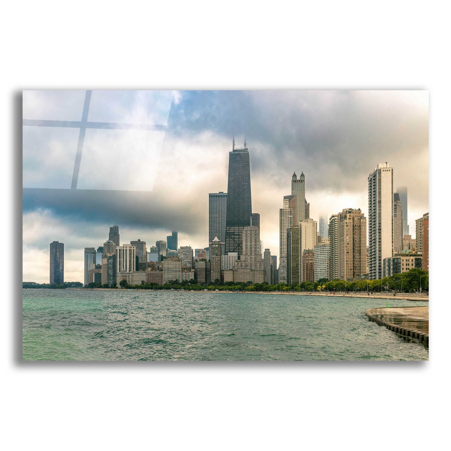 Epic Art 'Cloudy Chicago' by Epic Portfolio, Acrylic Glass Wall Art,16x12