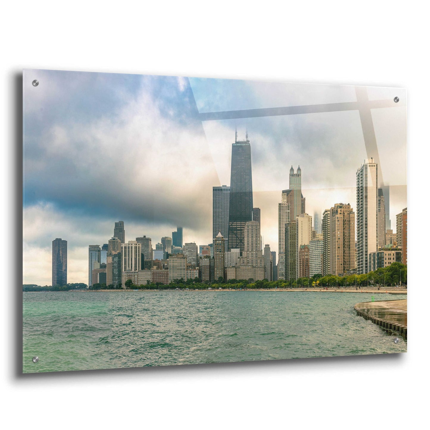 Epic Art 'Cloudy Chicago' by Epic Portfolio, Acrylic Glass Wall Art,36x24