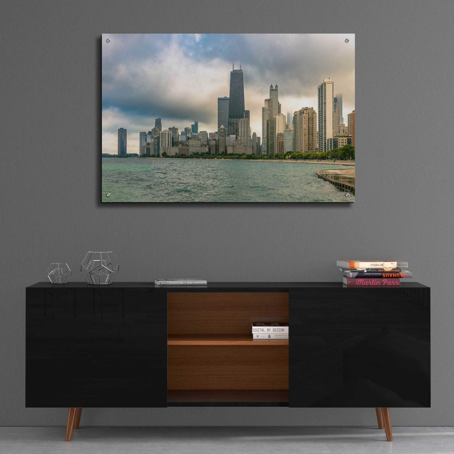 Epic Art 'Cloudy Chicago' by Epic Portfolio, Acrylic Glass Wall Art,36x24