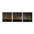 Epic Art 'Chicago Cityscape Baseball' by Epic Portfolio, Acrylic Glass Wall Art, 3 Piece Set