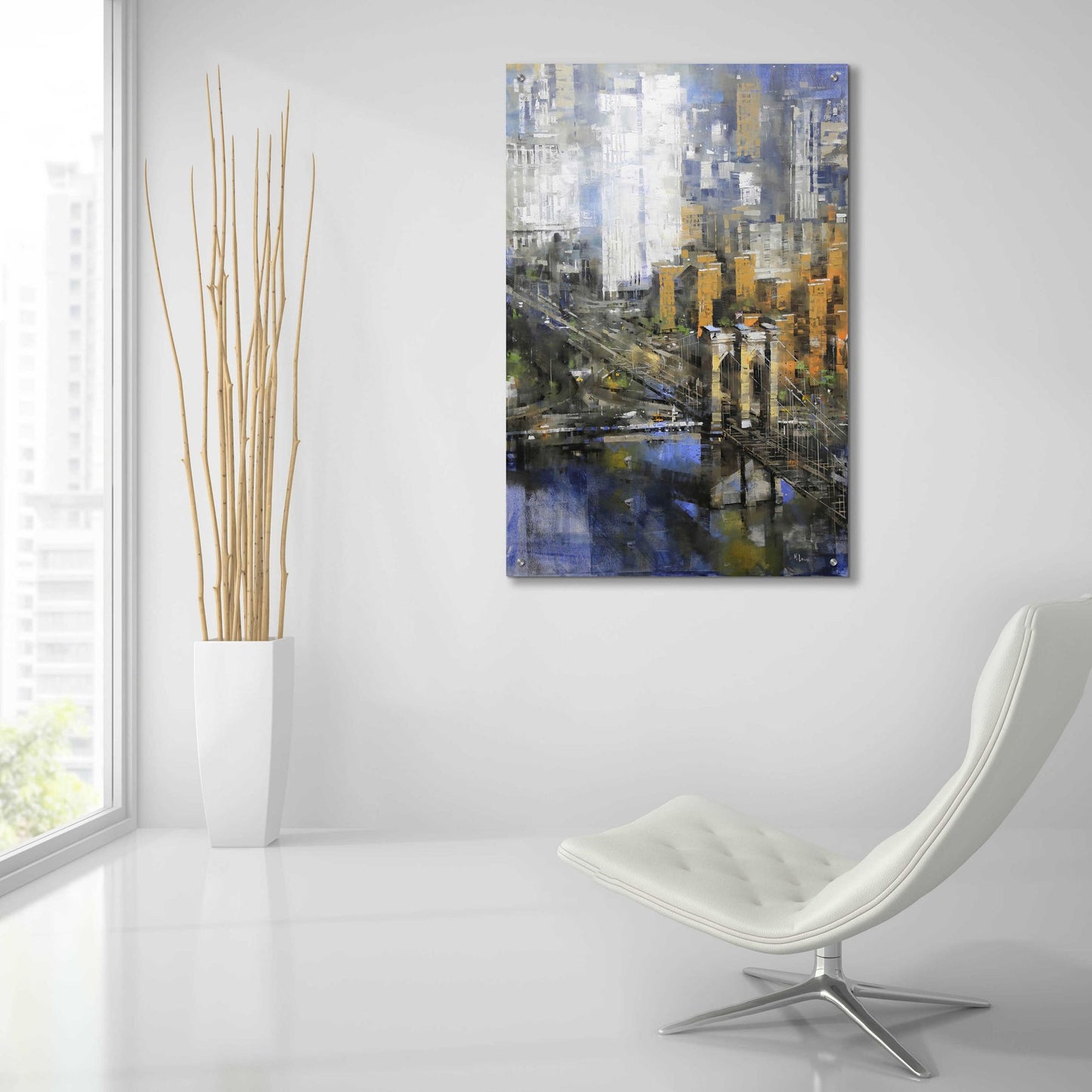 Epic Art 'Brooklyn Bridge 2' by Mark Lague, Acrylic Glass Wall Art,24x36