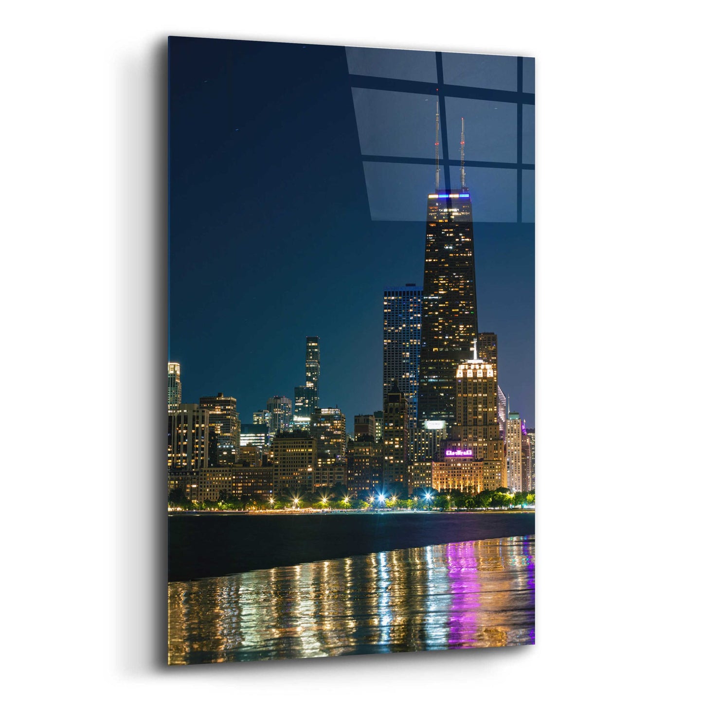 Epic Art 'Iconic Chicago Night' by Epic Portfolio, Acrylic Glass Wall Art,12x16