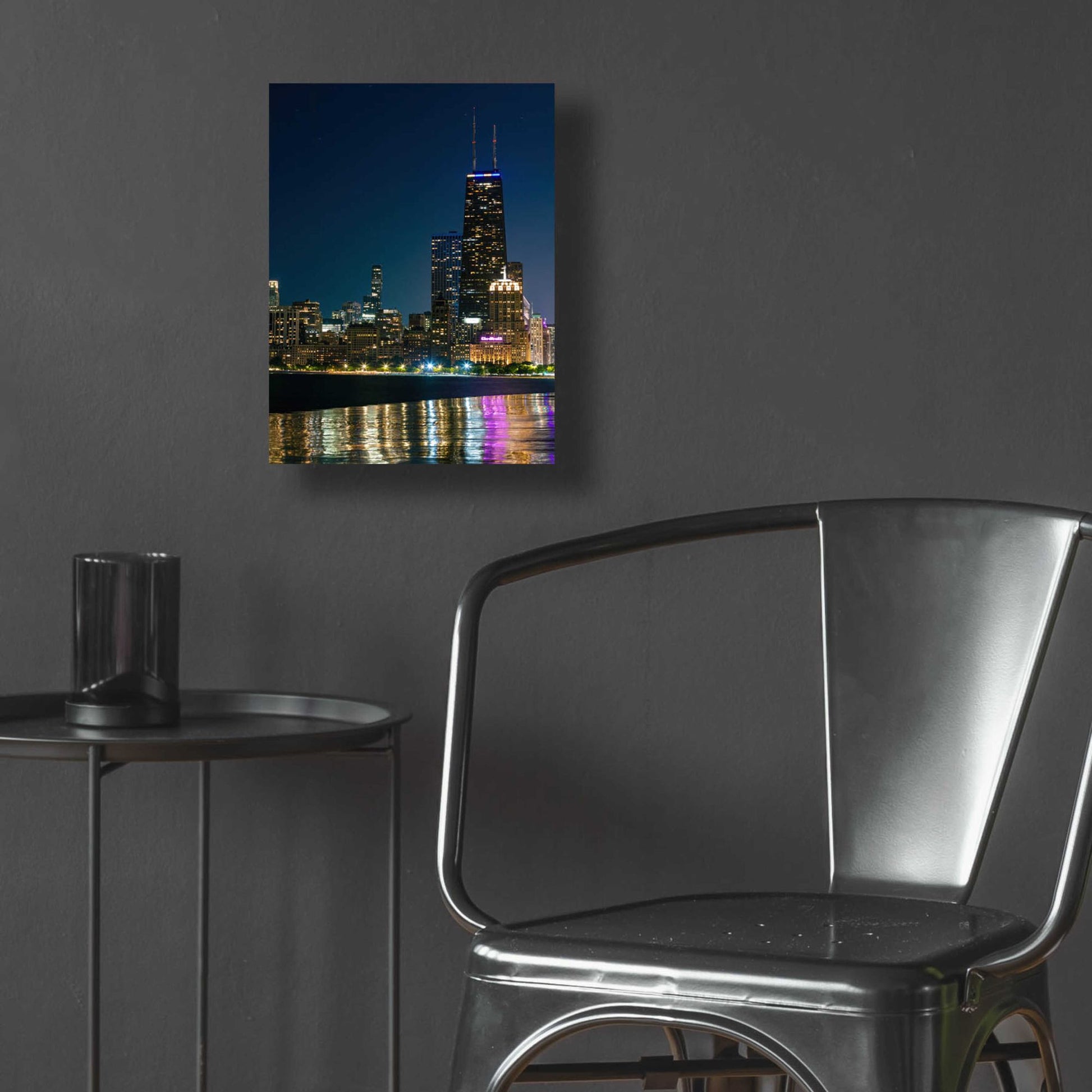 Epic Art 'Iconic Chicago Night' by Epic Portfolio, Acrylic Glass Wall Art,12x16