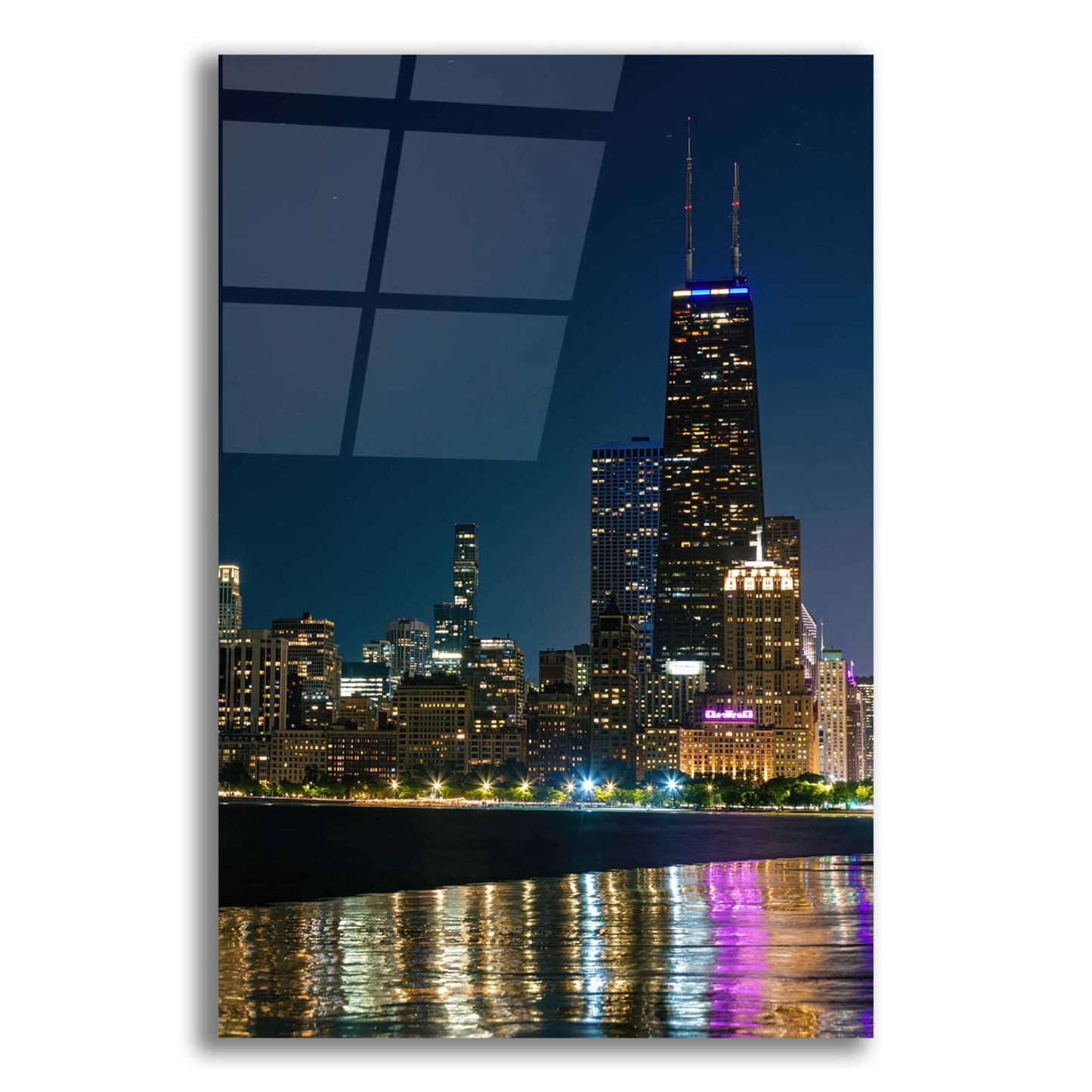 Epic Art 'Iconic Chicago Night' by Epic Portfolio, Acrylic Glass Wall Art,12x16