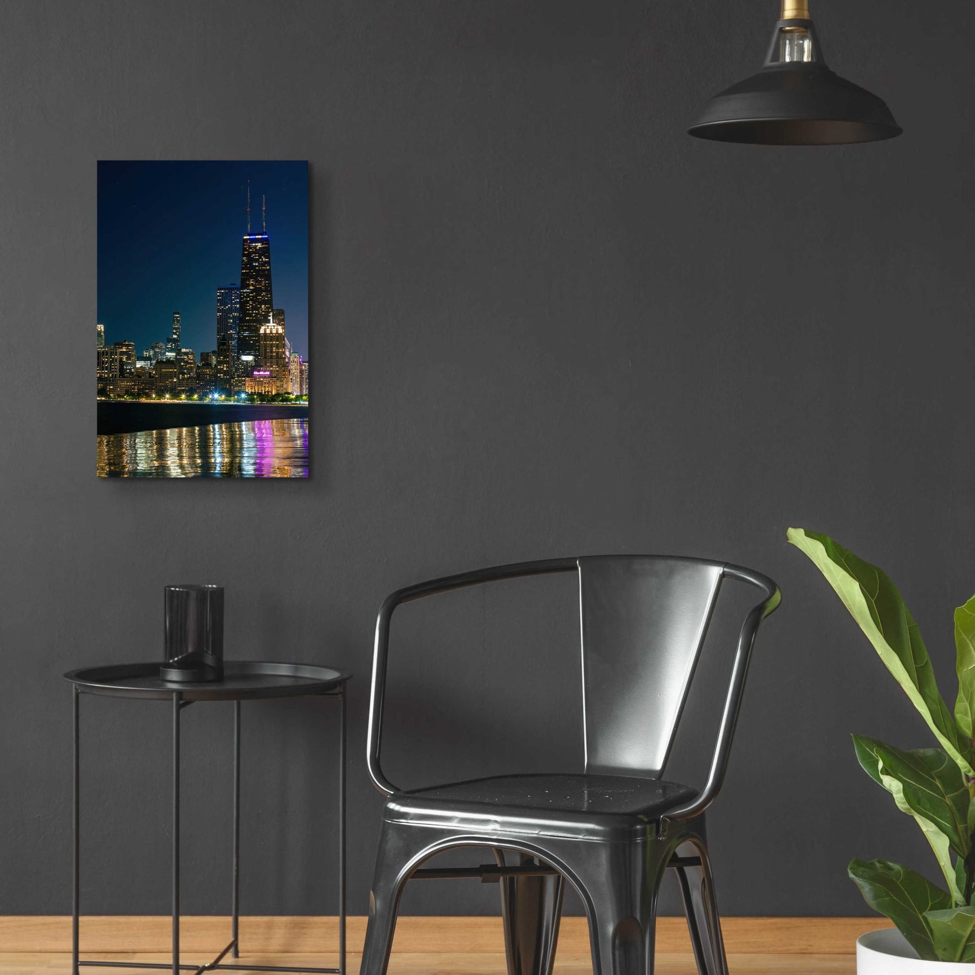 Epic Art 'Iconic Chicago Night' by Epic Portfolio, Acrylic Glass Wall Art,16x24