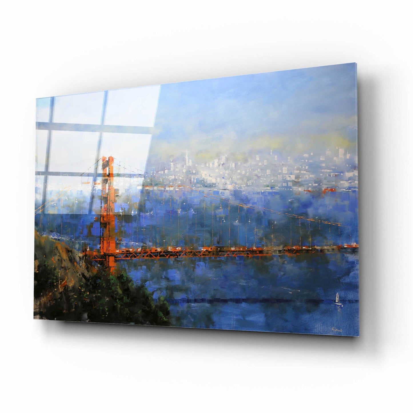 Epic Art 'Golden Gate Afternoon' by Mark Lague, Acrylic Glass Wall Art,16x12