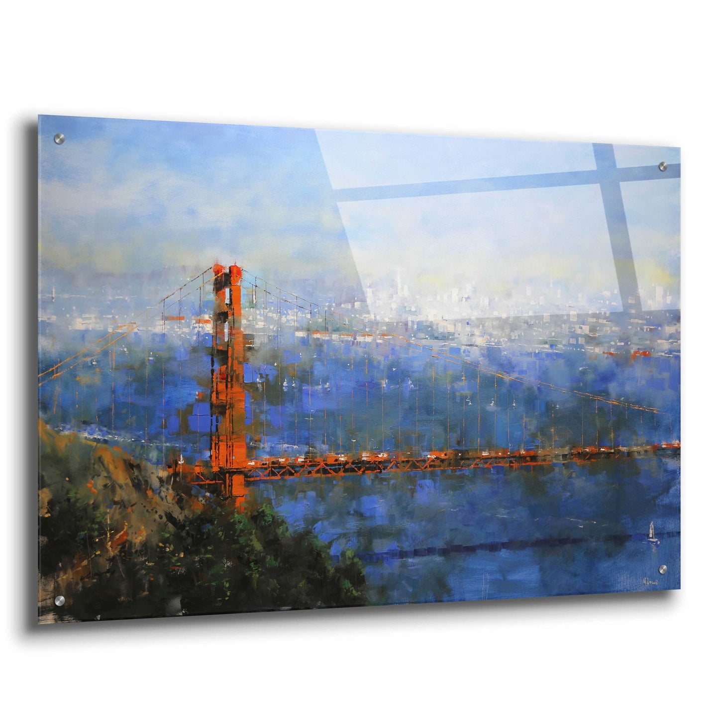 Epic Art 'Golden Gate Afternoon' by Mark Lague, Acrylic Glass Wall Art,36x24