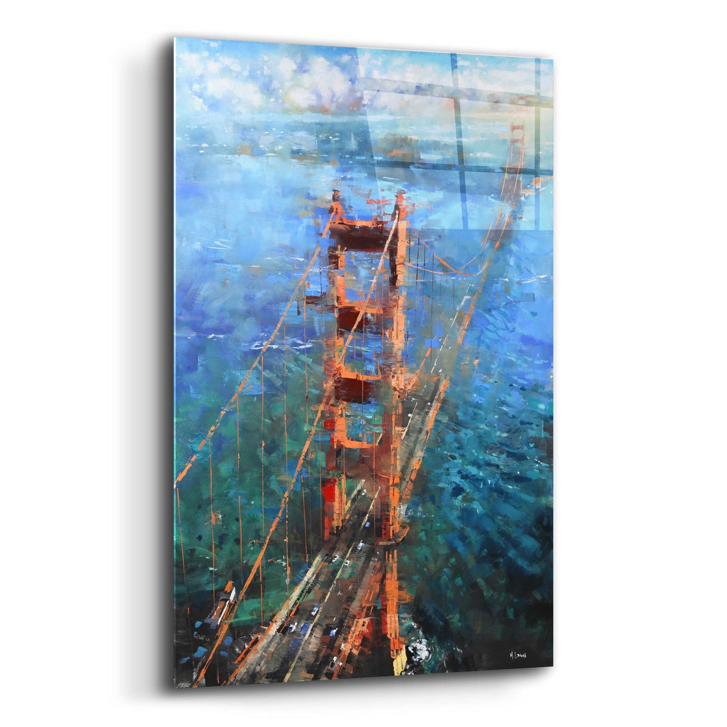 Epic Art 'Golden Gate Sun' by Mark Lague, Acrylic Glass Wall Art,12x16