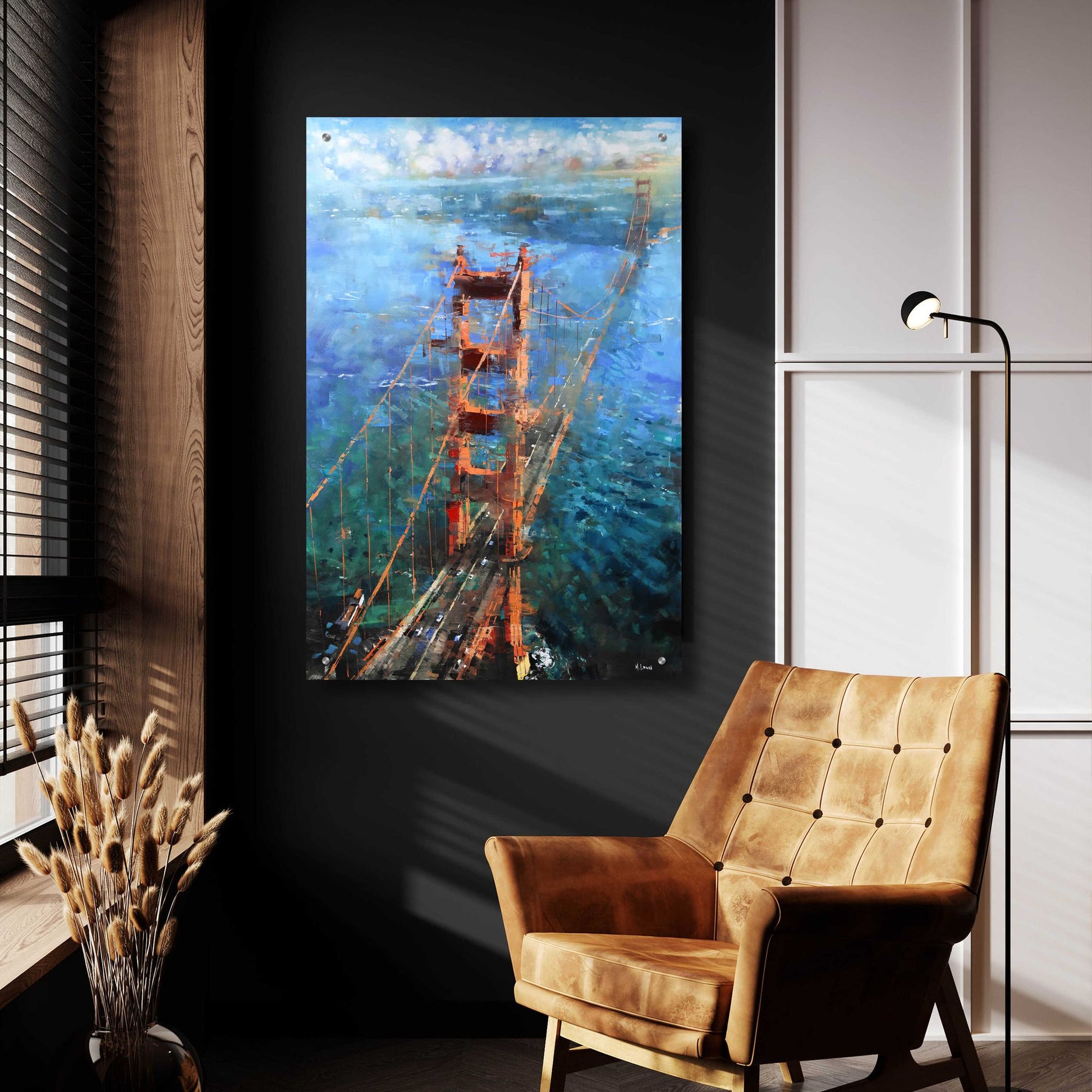 Epic Art 'Golden Gate Sun' by Mark Lague, Acrylic Glass Wall Art,24x36