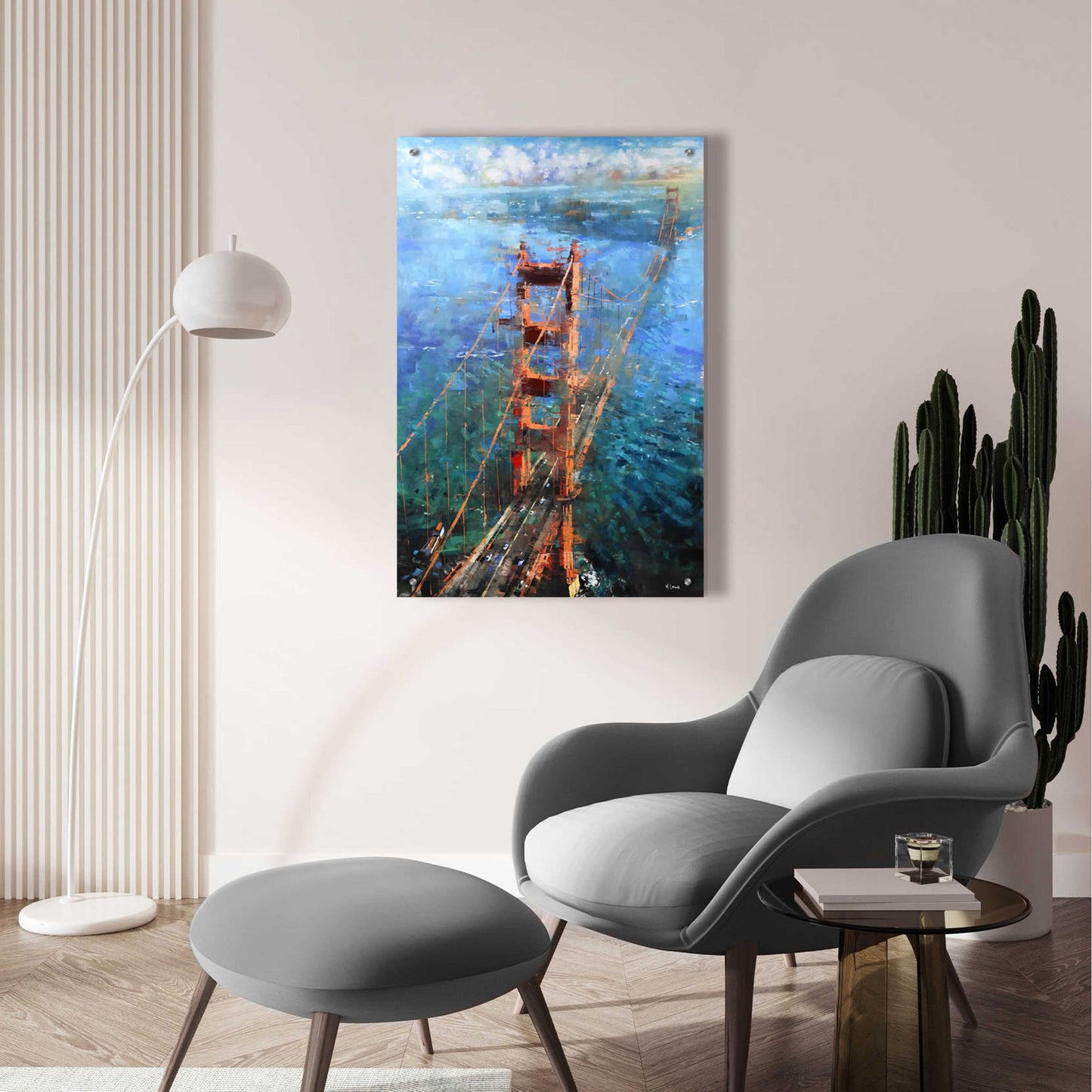 Epic Art 'Golden Gate Sun' by Mark Lague, Acrylic Glass Wall Art,24x36