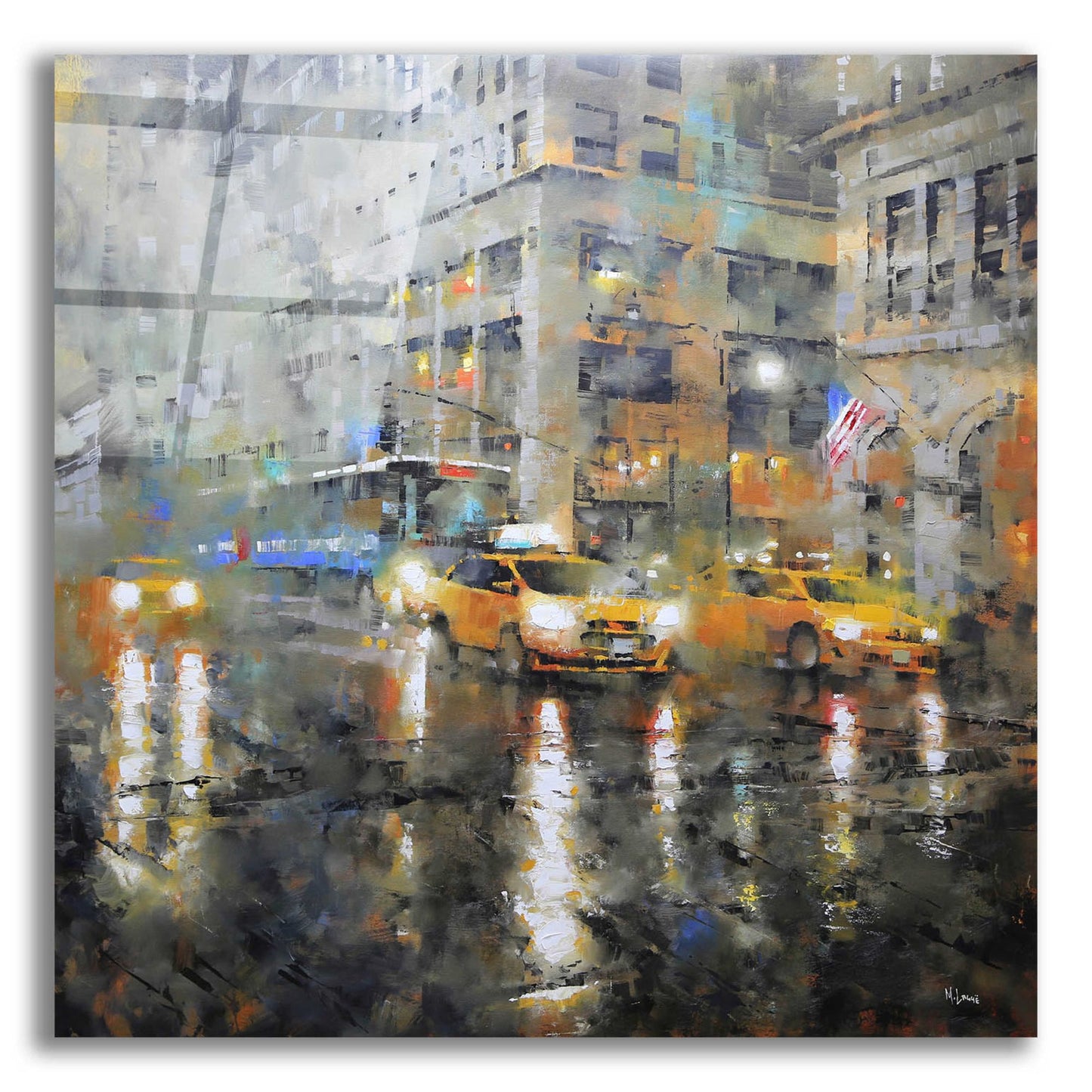 Epic Art 'Manhattan Orange Rain' by Mark Lague, Acrylic Glass Wall Art