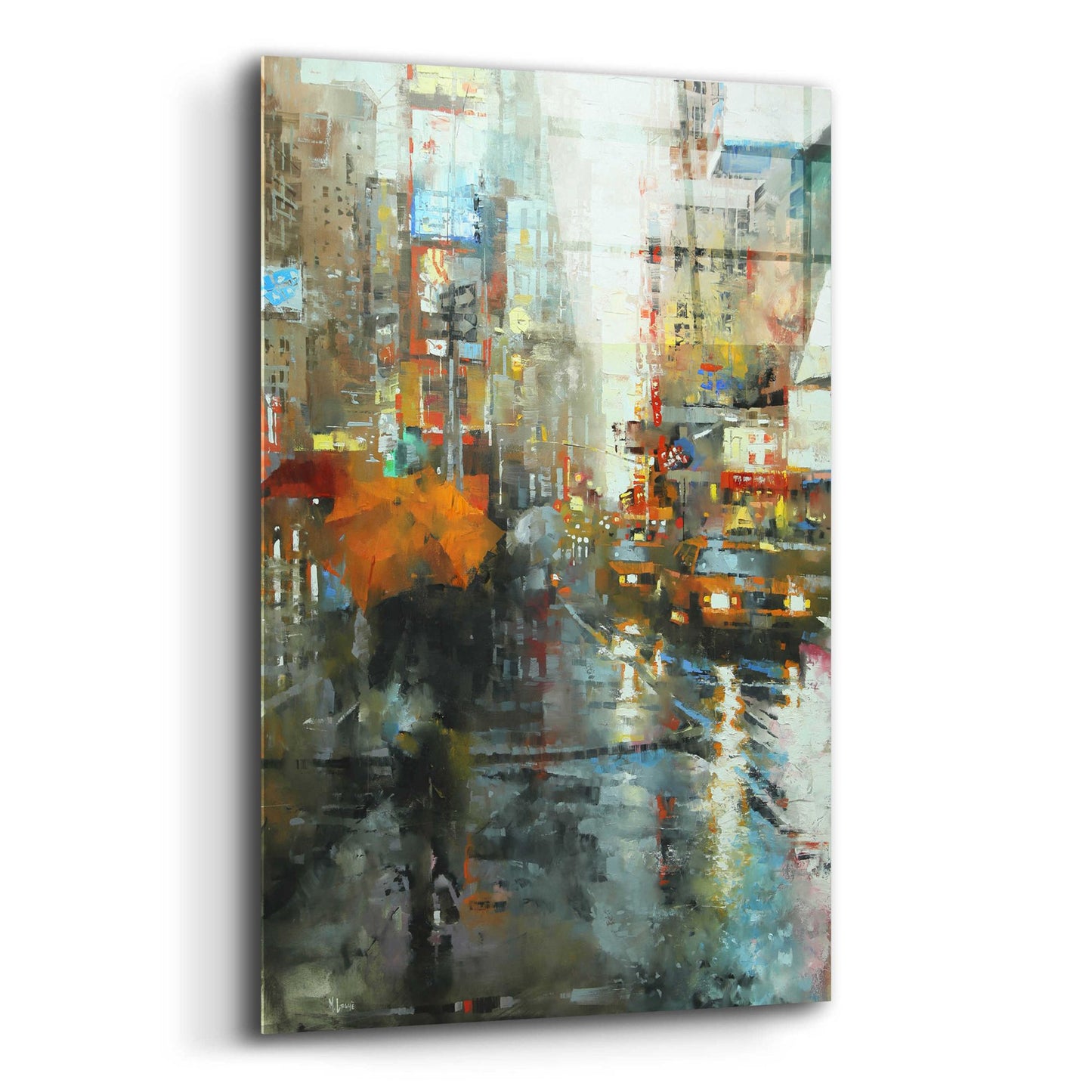 Epic Art 'Manhattan Orange Umbrella' by Mark Lague, Acrylic Glass Wall Art,12x16