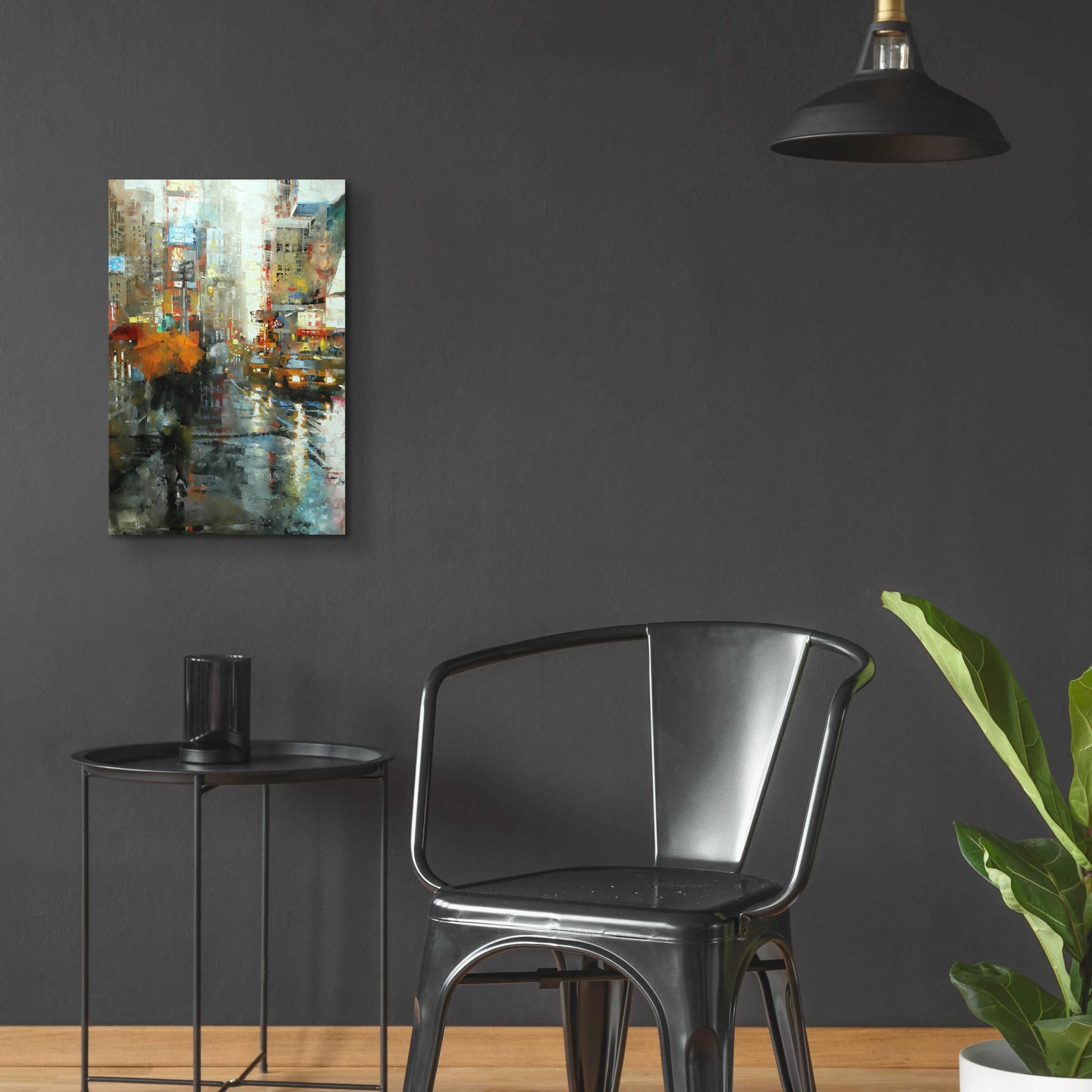 Epic Art 'Manhattan Orange Umbrella' by Mark Lague, Acrylic Glass Wall Art,16x24