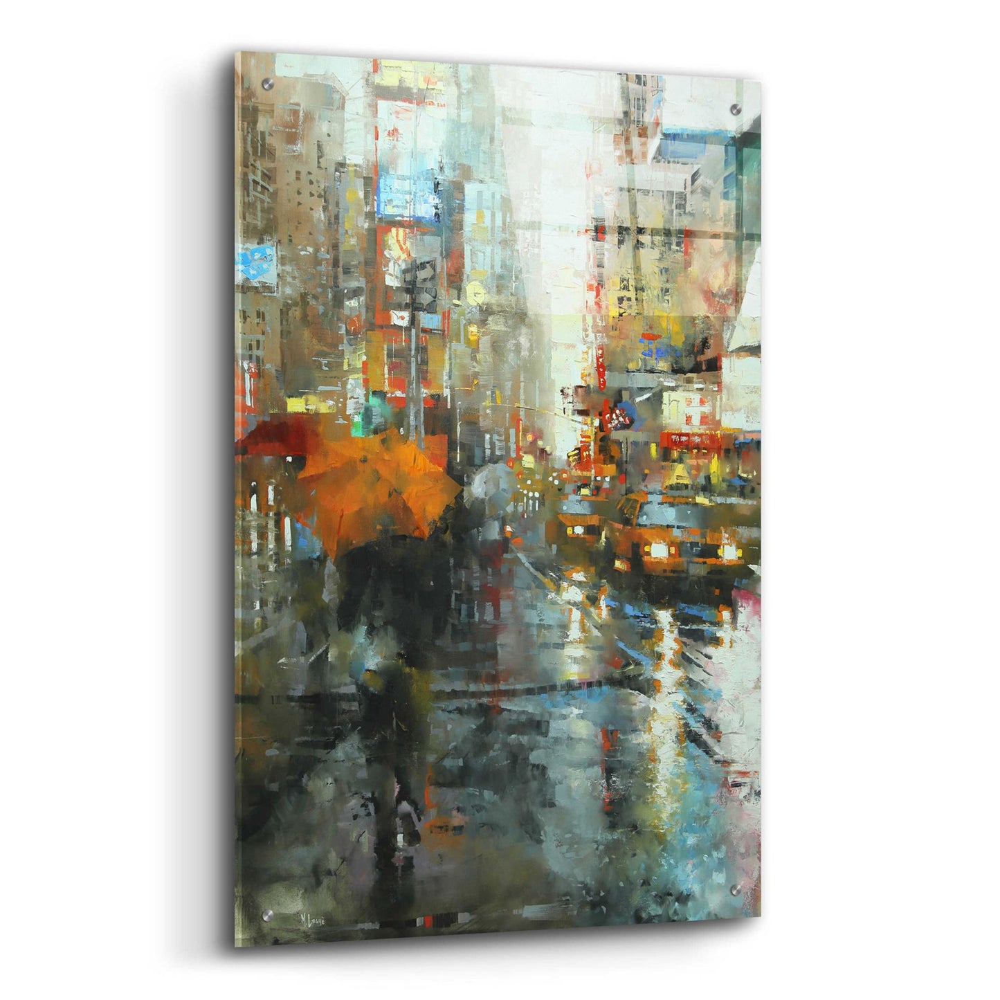 Epic Art 'Manhattan Orange Umbrella' by Mark Lague, Acrylic Glass Wall Art,24x36