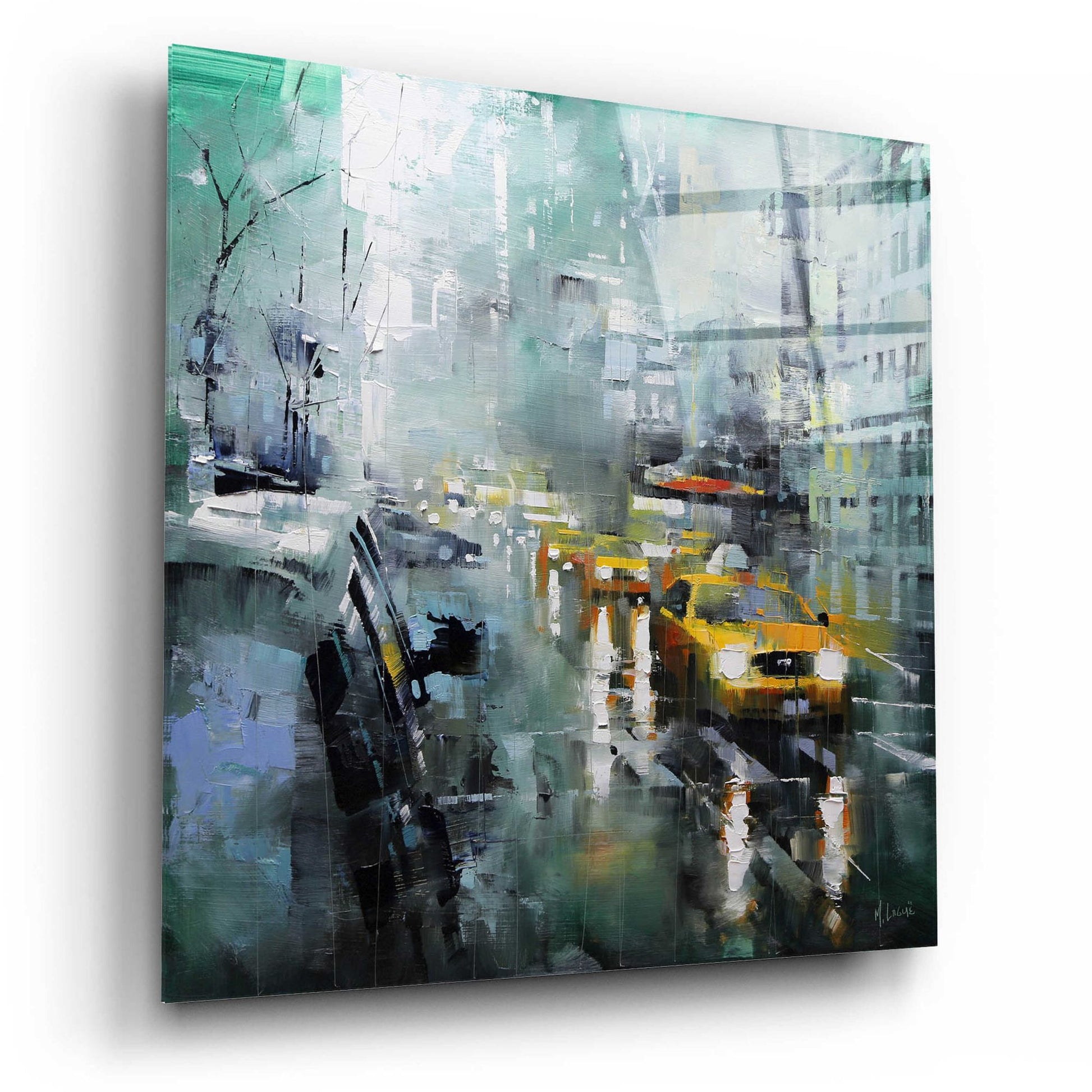 Epic Art 'New York Rain' by Mark Lague, Acrylic Glass Wall Art,12x12