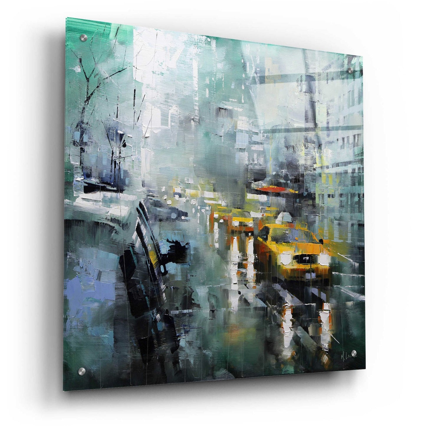 Epic Art 'New York Rain' by Mark Lague, Acrylic Glass Wall Art,24x24