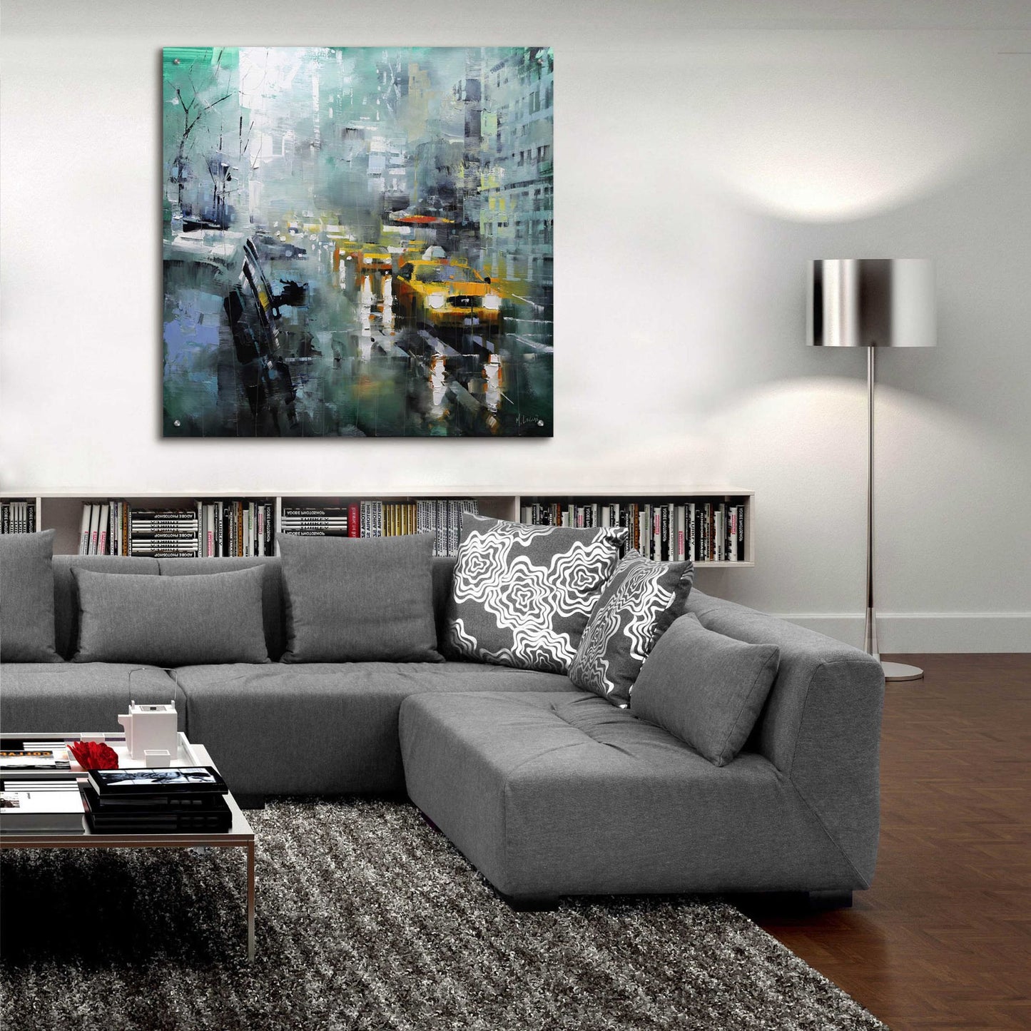 Epic Art 'New York Rain' by Mark Lague, Acrylic Glass Wall Art,36x36