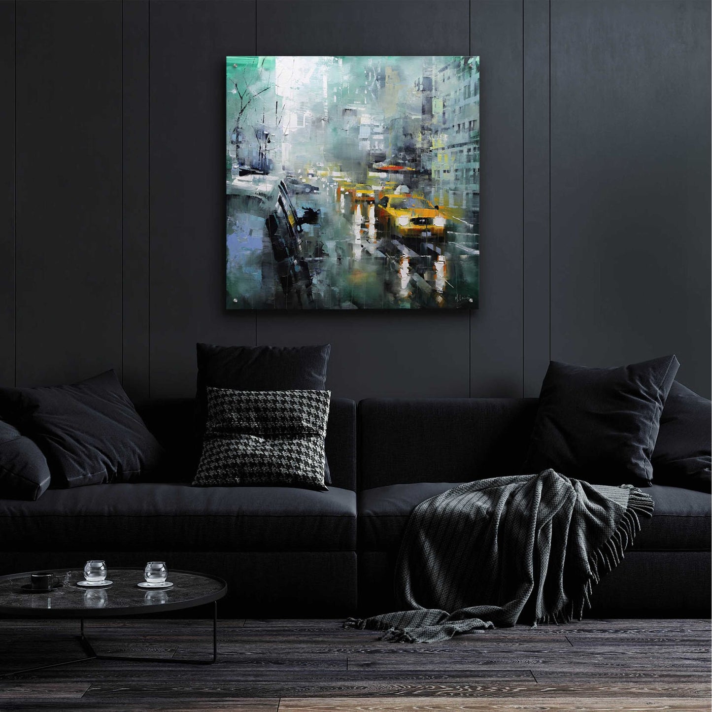 Epic Art 'New York Rain' by Mark Lague, Acrylic Glass Wall Art,36x36