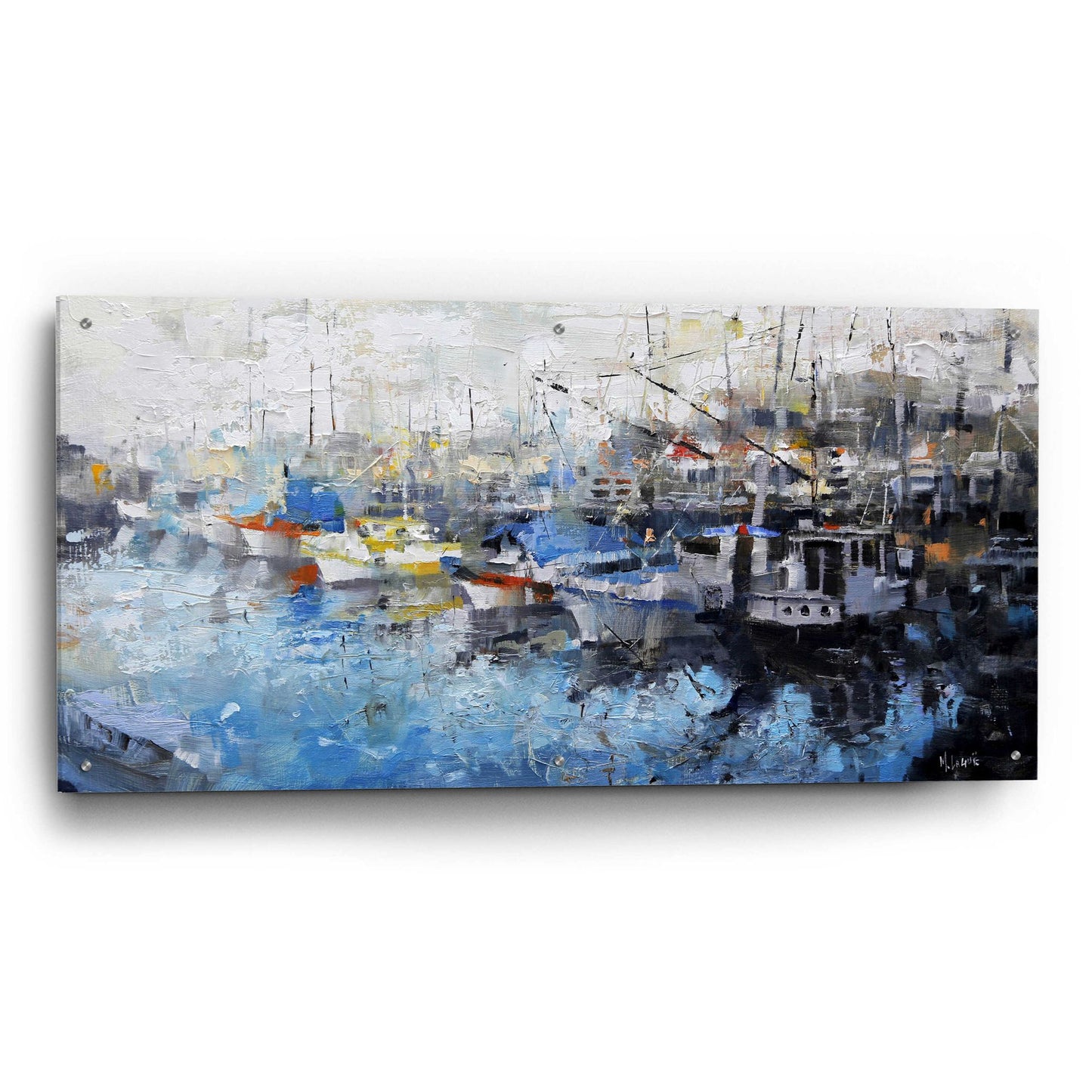 Epic Art 'San Francisco Wharf' by Mark Lague, Acrylic Glass Wall Art,48x24