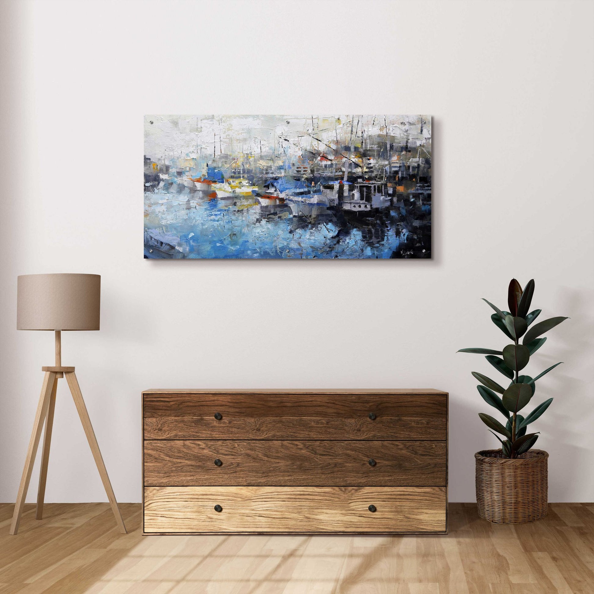 Epic Art 'San Francisco Wharf' by Mark Lague, Acrylic Glass Wall Art,48x24