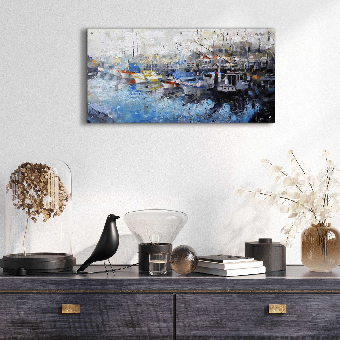 Epic Art 'San Francisco Wharf' by Mark Lague, Acrylic Glass Wall Art,48x24