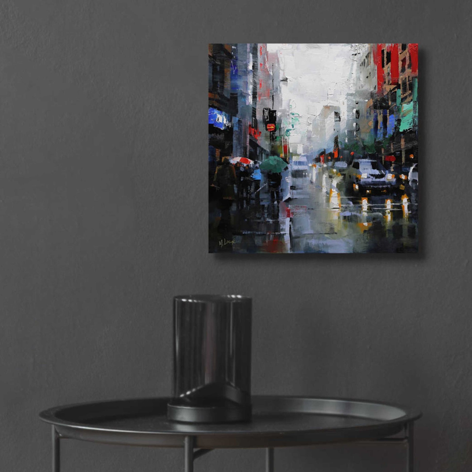 Epic Art 'St. Catherine Street Rain' by Mark Lague, Acrylic Glass Wall Art,12x12