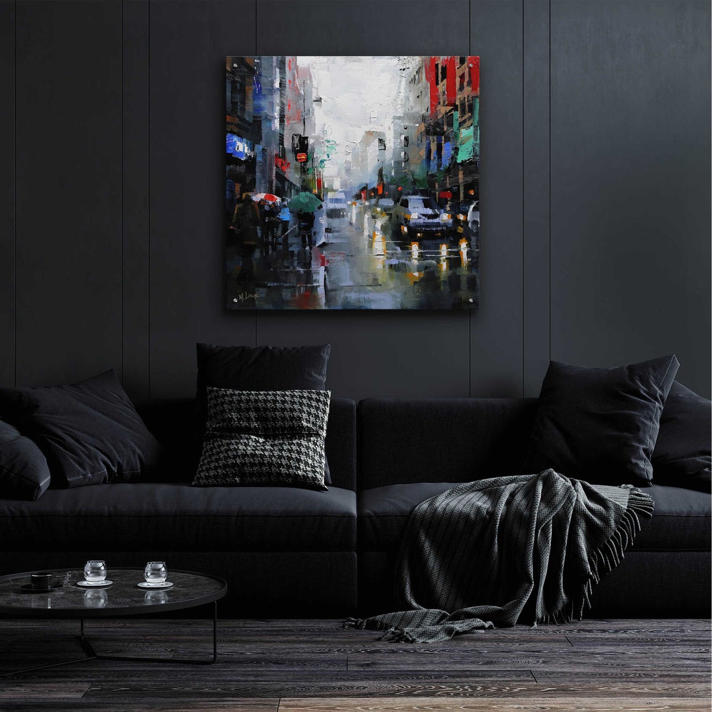 Epic Art 'St. Catherine Street Rain' by Mark Lague, Acrylic Glass Wall Art,36x36