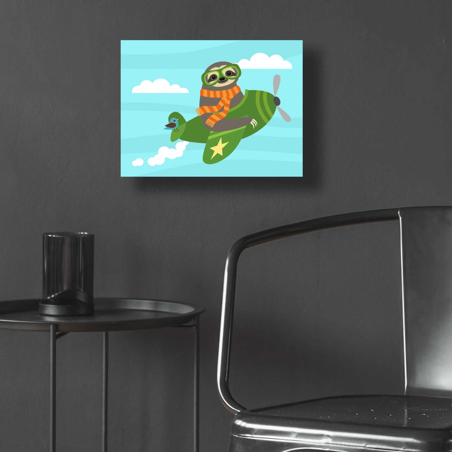 Epic Art 'Airborne Sloth' by Nancy Lee, Acrylic Glass Wall Art,16x12