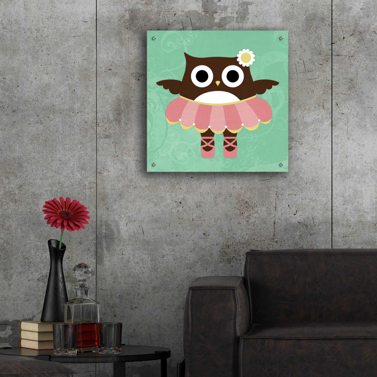 Epic Art 'Ballerina Owl' by Nancy Lee, Acrylic Glass Wall Art,24x24