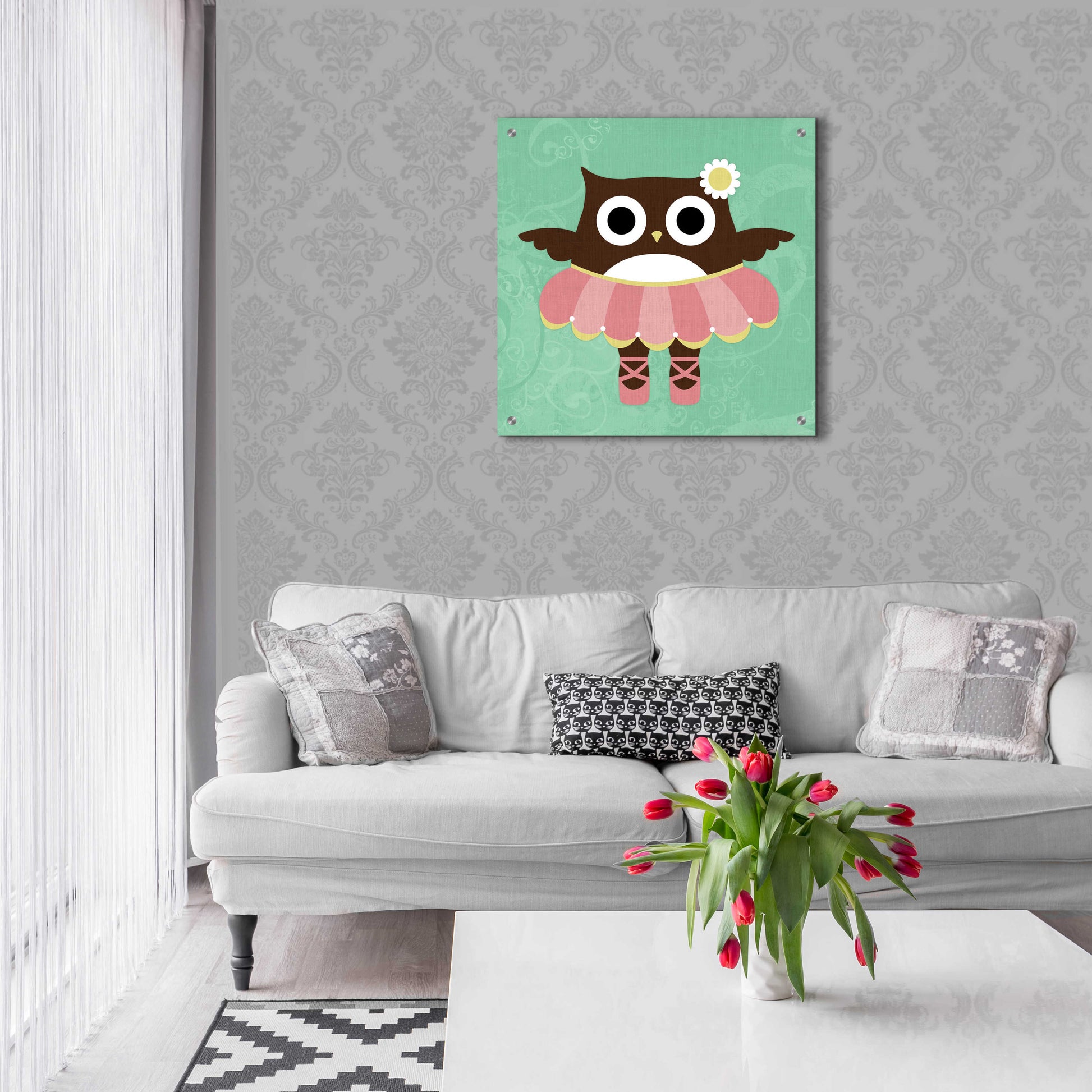 Epic Art 'Ballerina Owl' by Nancy Lee, Acrylic Glass Wall Art,24x24