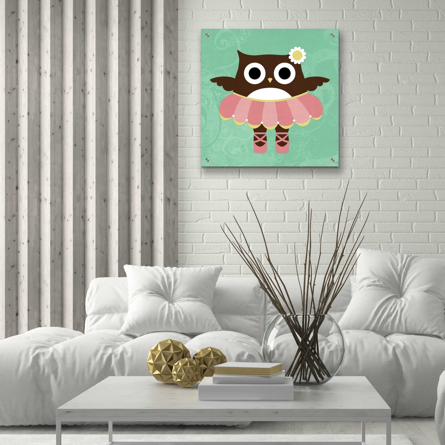 Epic Art 'Ballerina Owl' by Nancy Lee, Acrylic Glass Wall Art,24x24