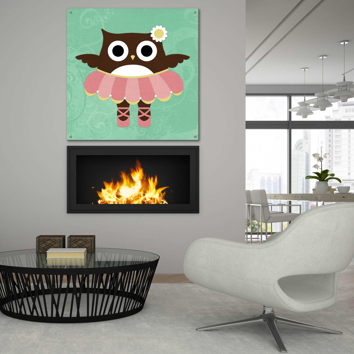 Epic Art 'Ballerina Owl' by Nancy Lee, Acrylic Glass Wall Art,36x36