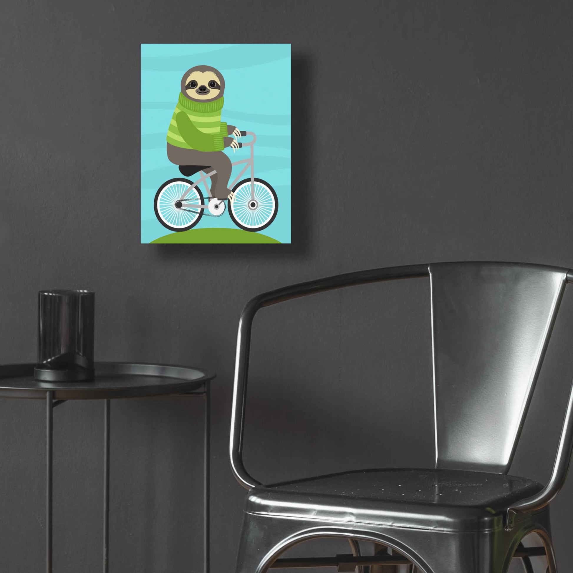 Epic Art 'Cycling Sloth' by Nancy Lee, Acrylic Glass Wall Art,12x16