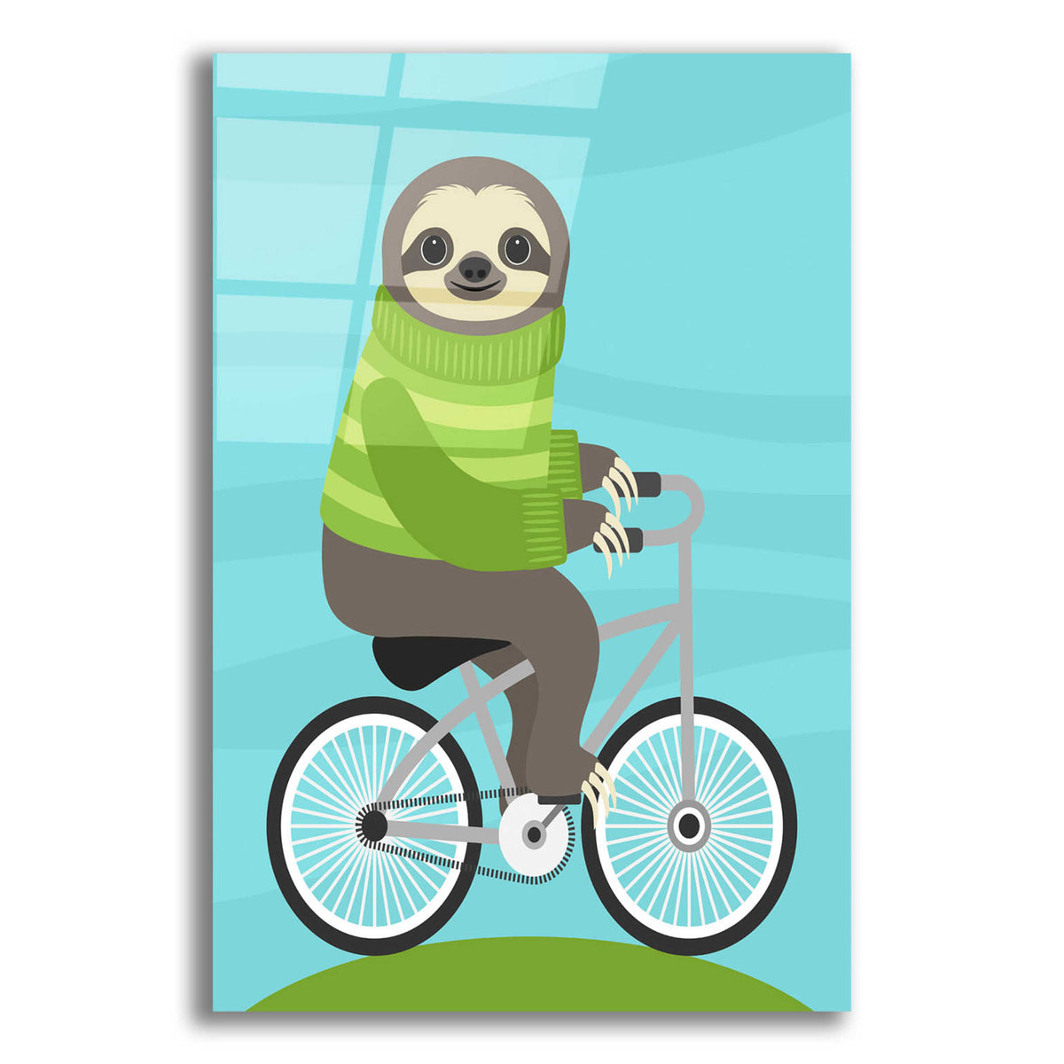 Epic Art 'Cycling Sloth' by Nancy Lee, Acrylic Glass Wall Art