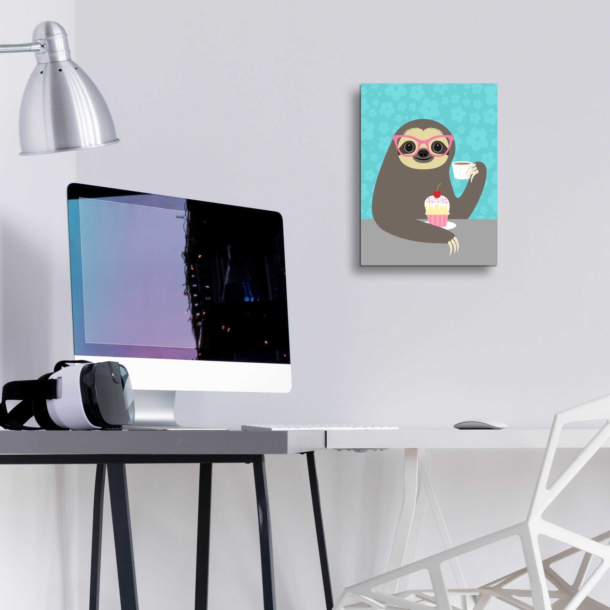 Epic Art 'Diva Sloth' by Nancy Lee, Acrylic Glass Wall Art,12x16