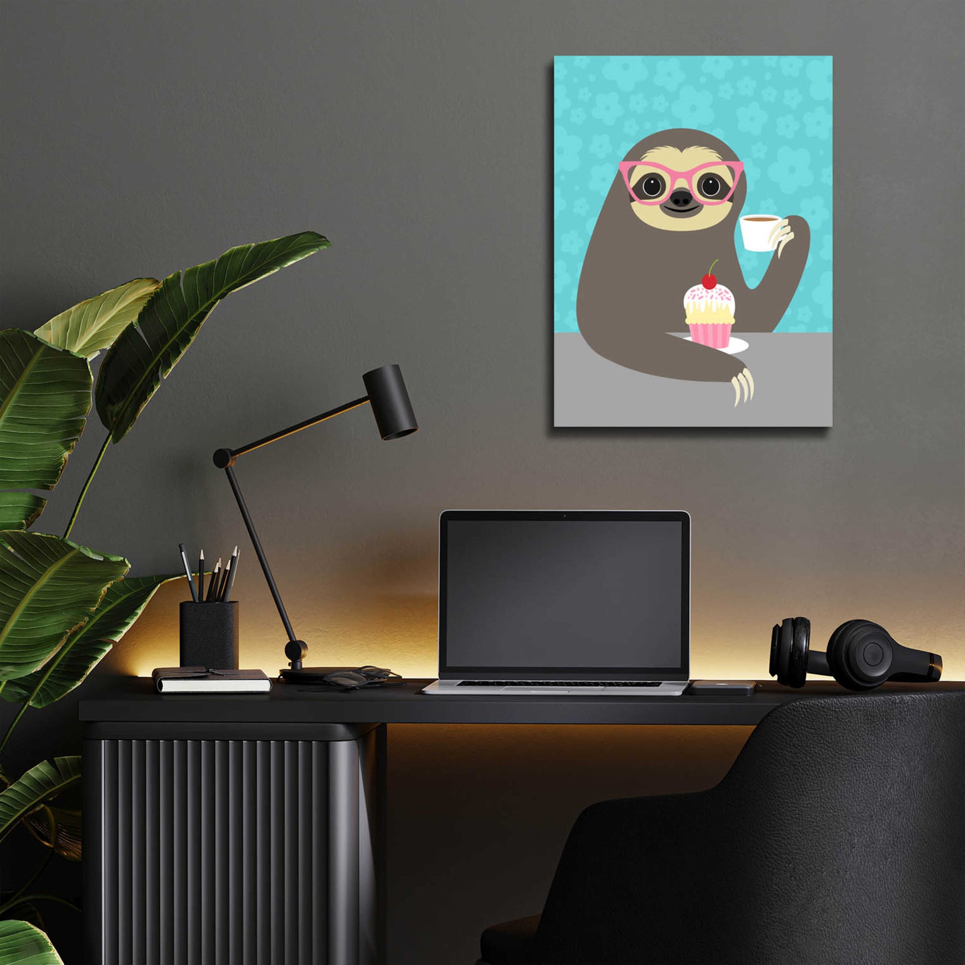 Epic Art 'Diva Sloth' by Nancy Lee, Acrylic Glass Wall Art,12x16