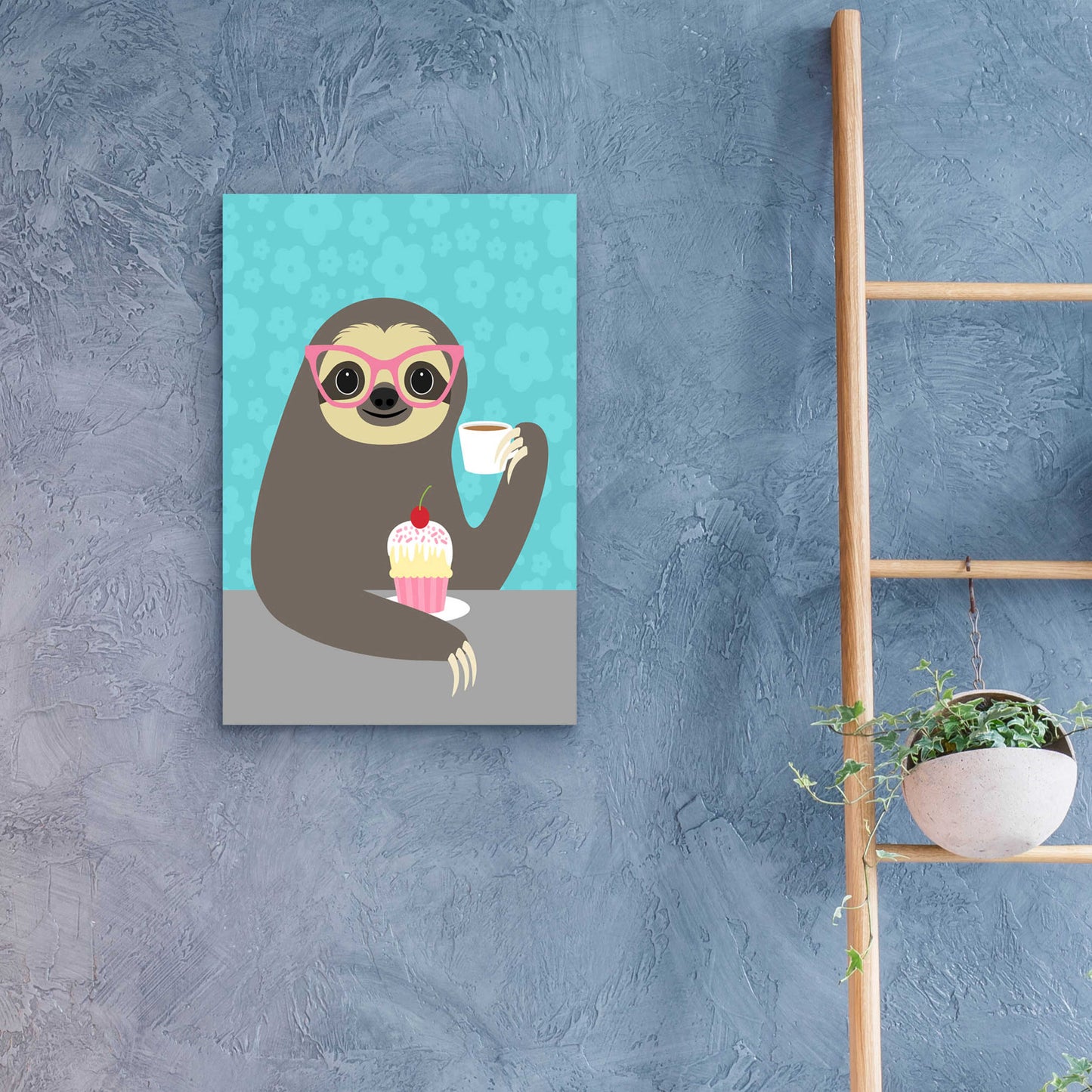 Epic Art 'Diva Sloth' by Nancy Lee, Acrylic Glass Wall Art,16x24