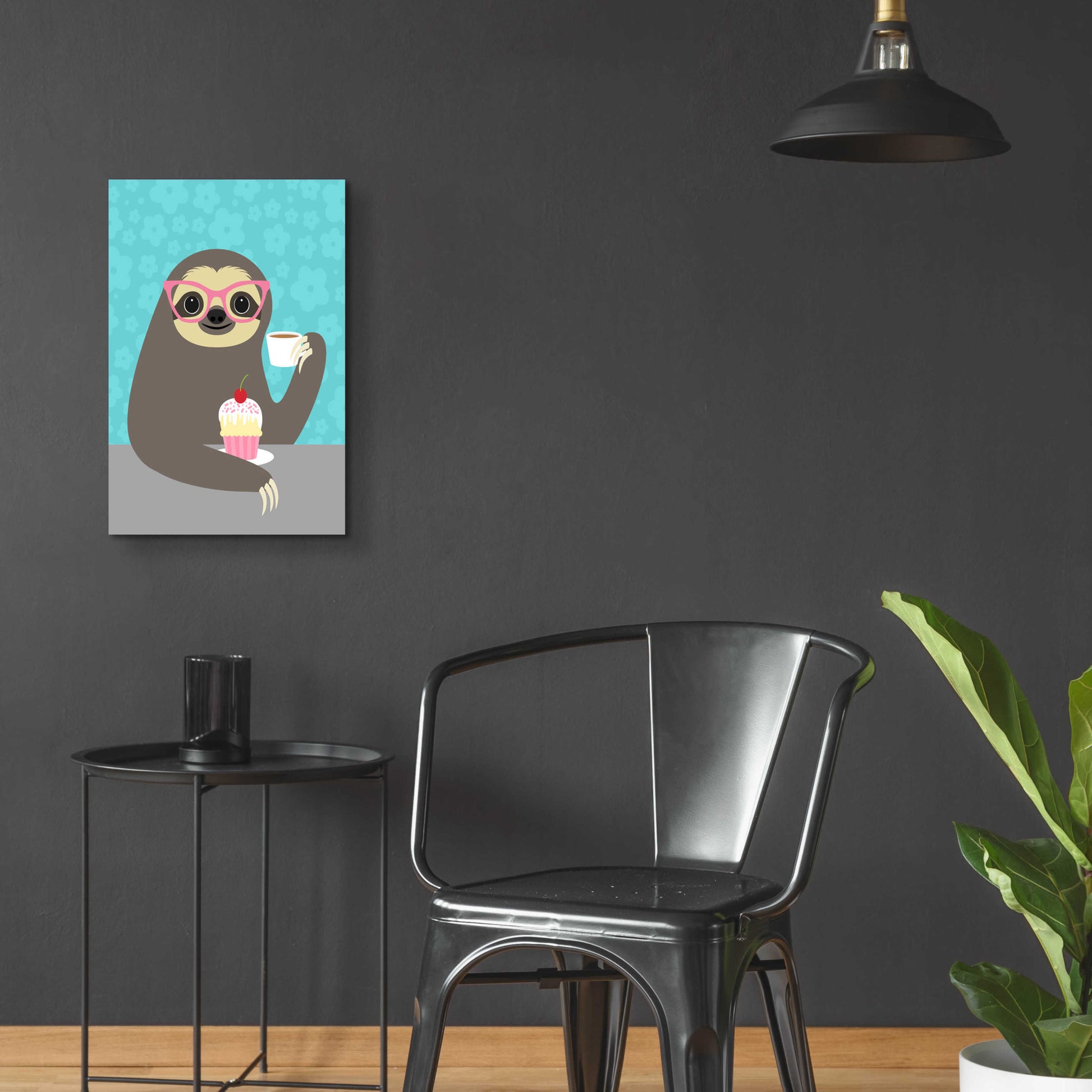 Epic Art 'Diva Sloth' by Nancy Lee, Acrylic Glass Wall Art,16x24