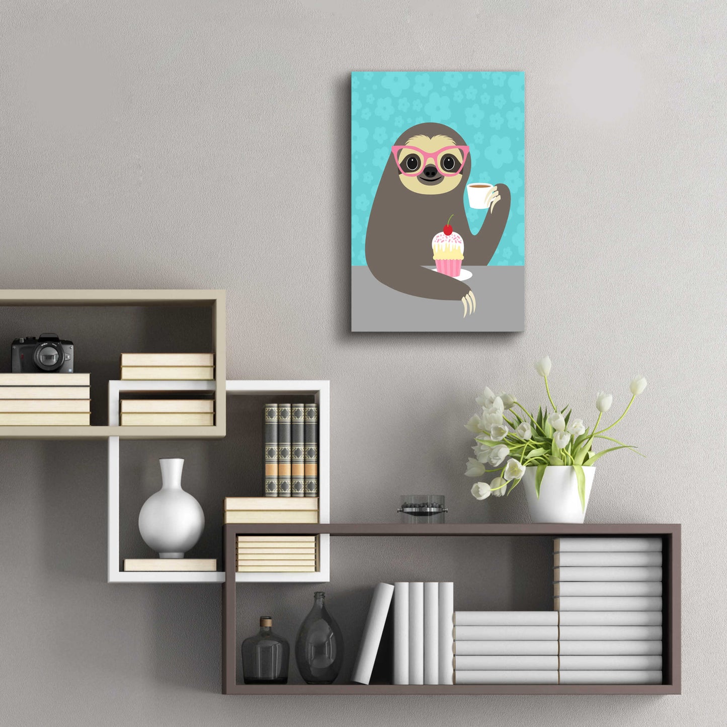 Epic Art 'Diva Sloth' by Nancy Lee, Acrylic Glass Wall Art,16x24